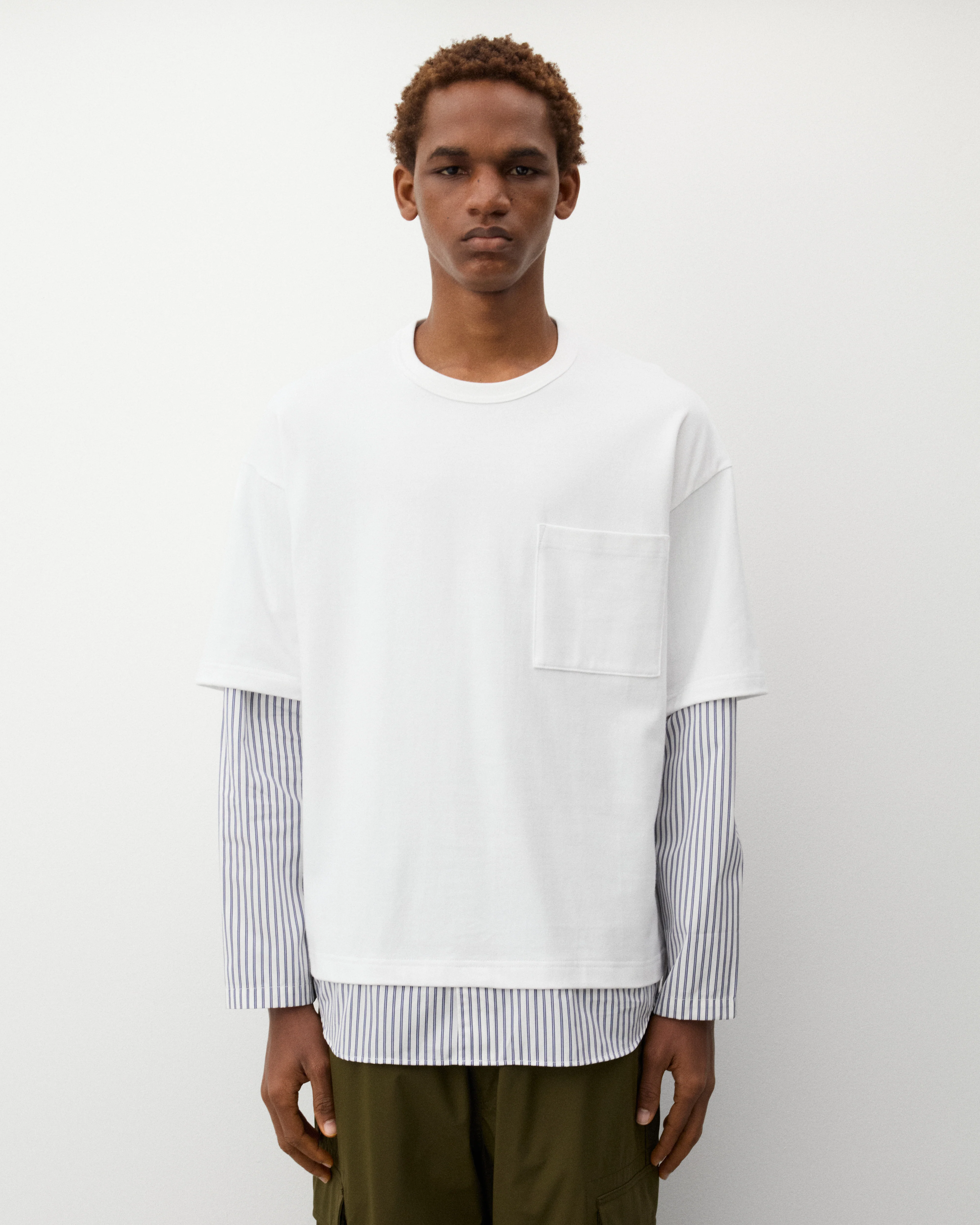 CDG Homme - Men's Layered T-Shirt - (White) - Image 3