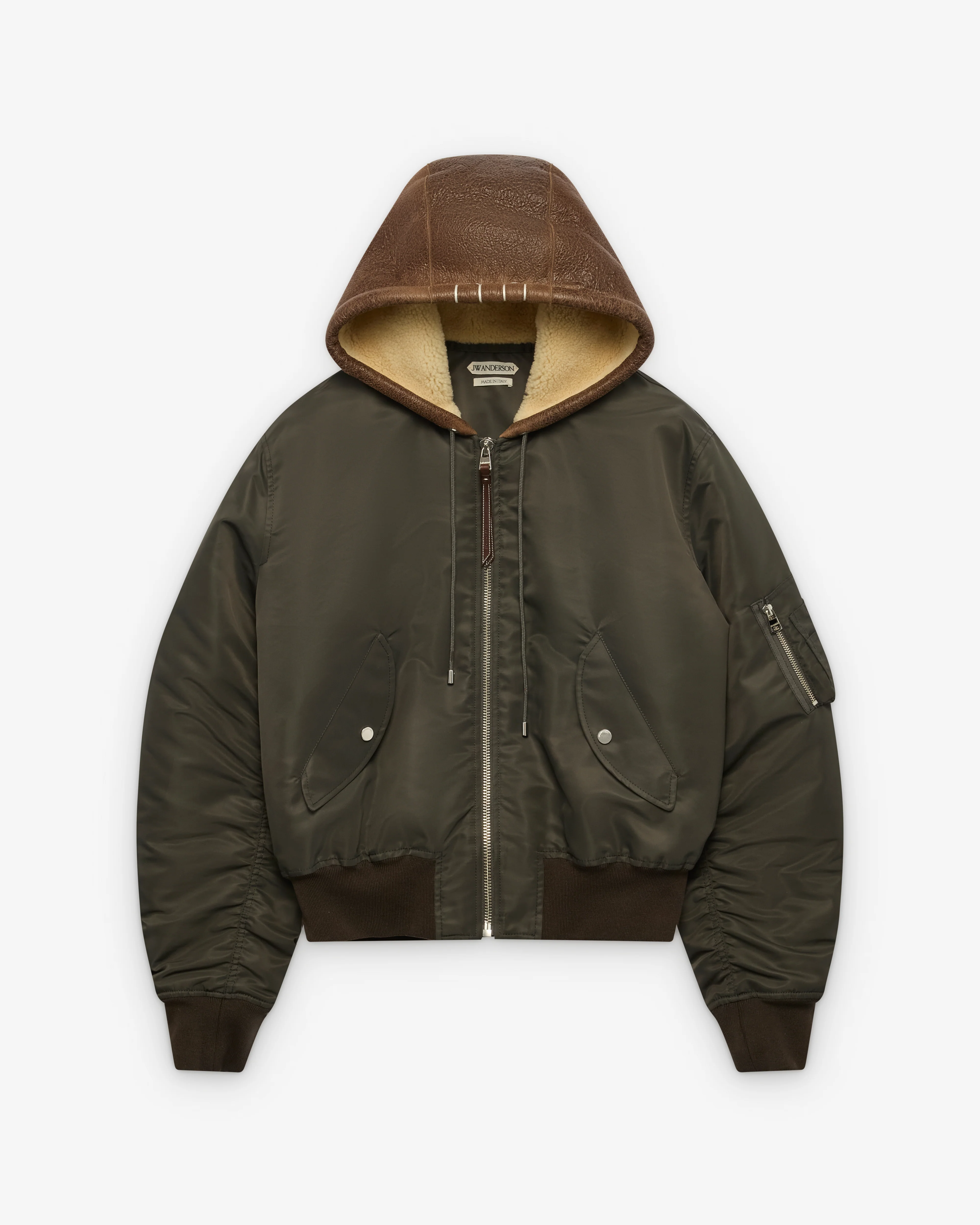 J.W. Anderson - Men's Hooded Bomber Jacket - (Dark Khaki)