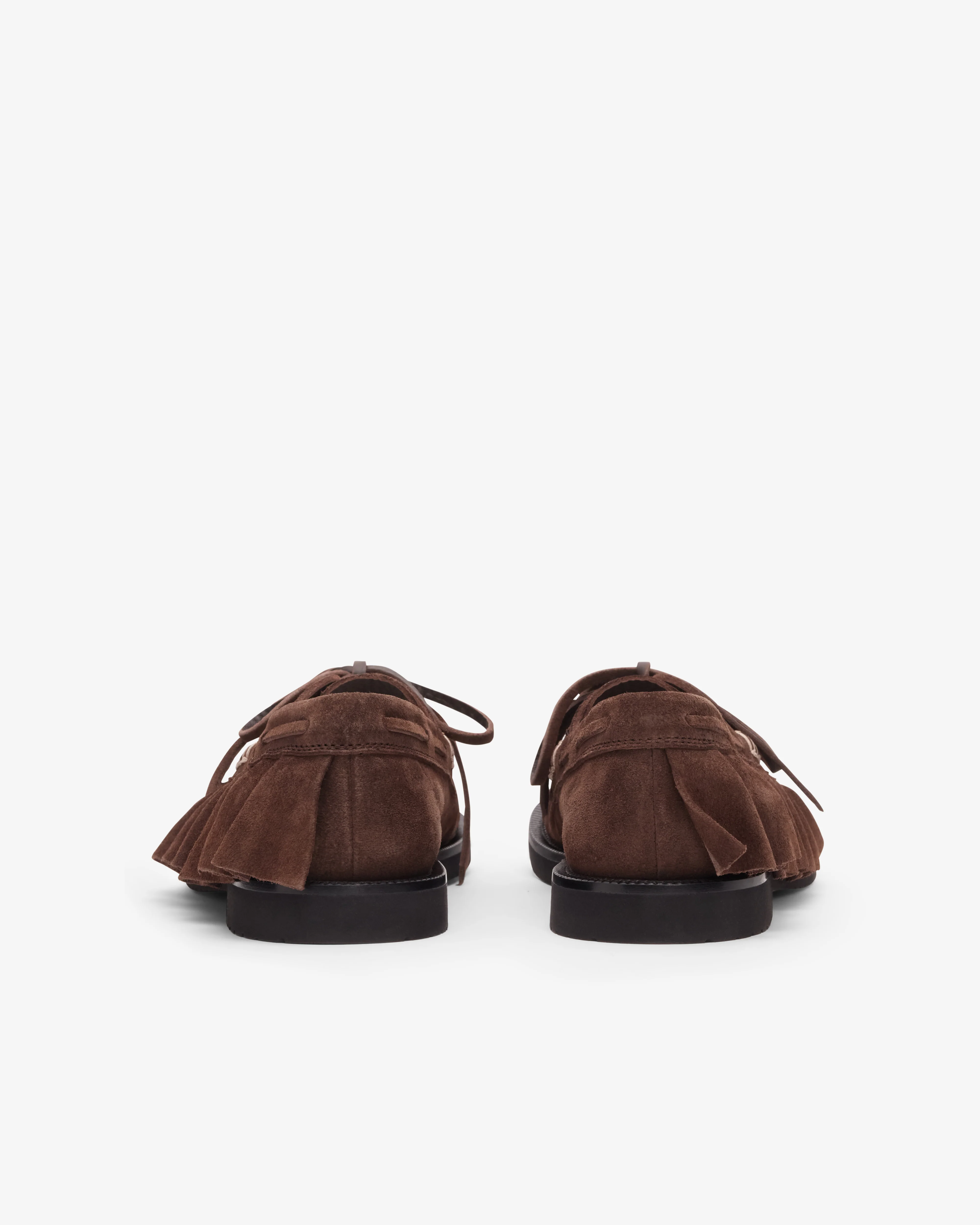 JW Anderson - Women's Loafer Ruffle Boat Shoes - (Chocolate) - Image 4
