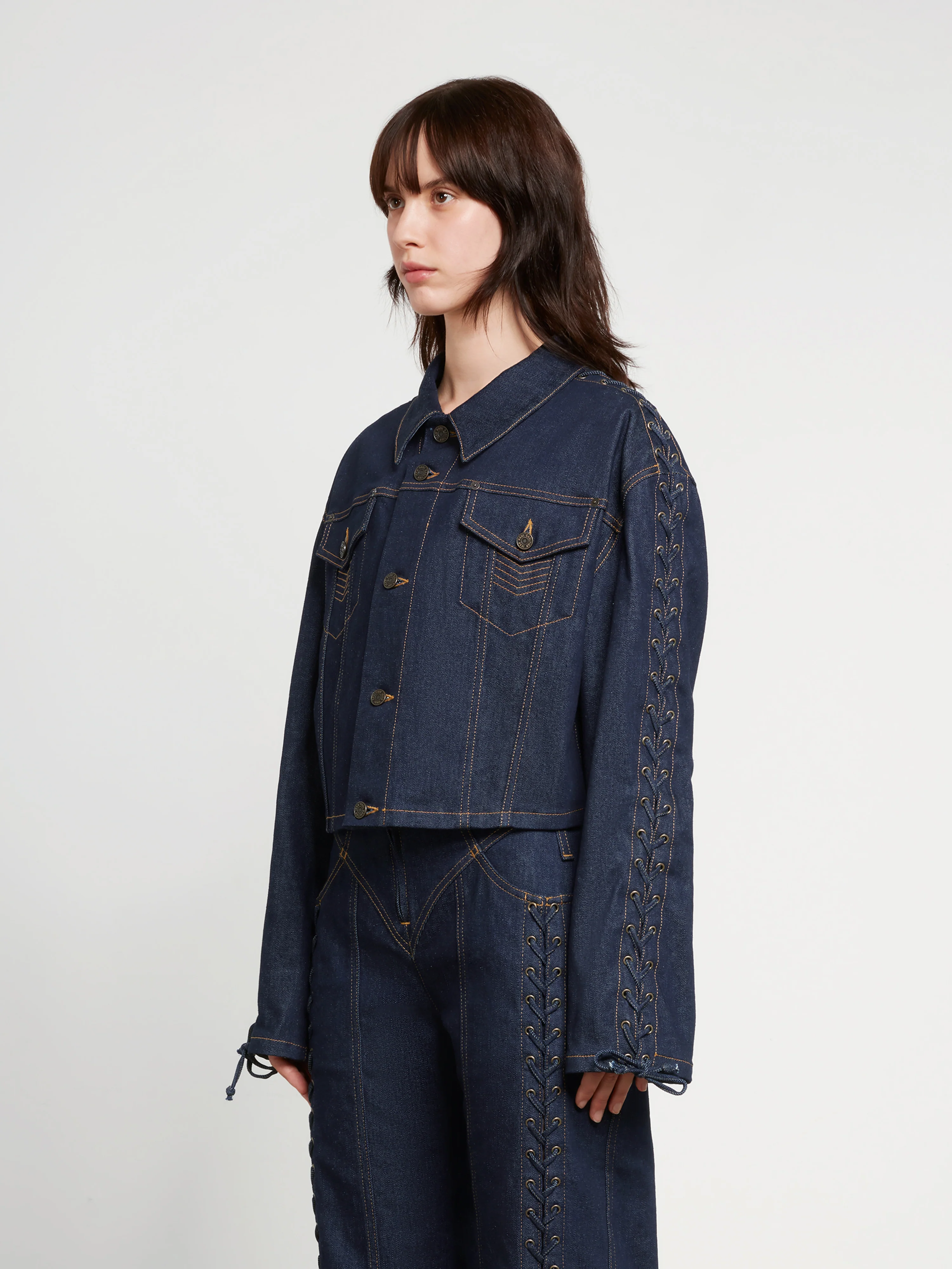 Jean Paul Gaultier - Women’s Oversize Cropped Denim Jacket - (Indigo) - Image 4