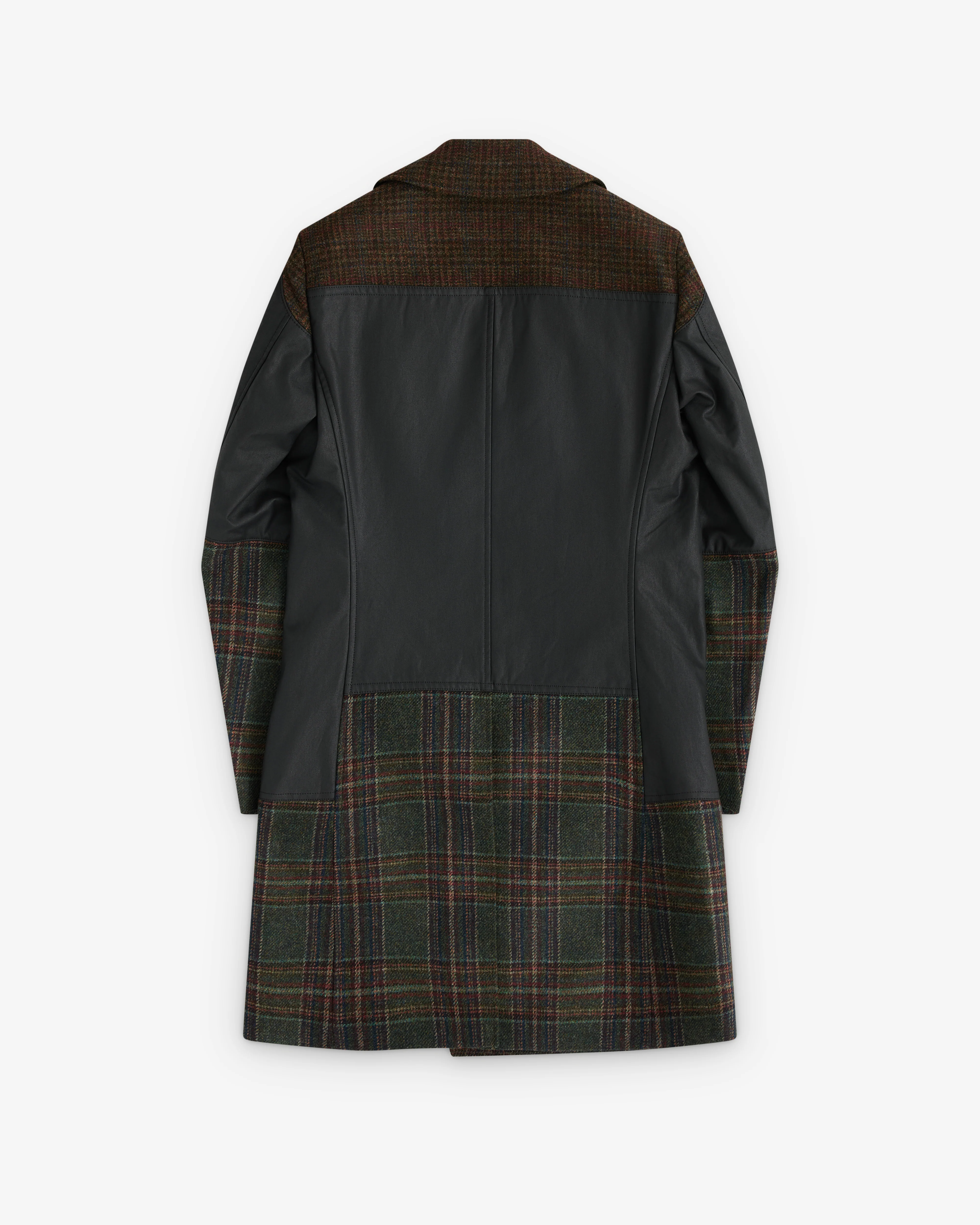 Junya Watanabe MAN - Filson Men’s Quilted Waxed Long Coat - (Black/Khaki) - Image 2