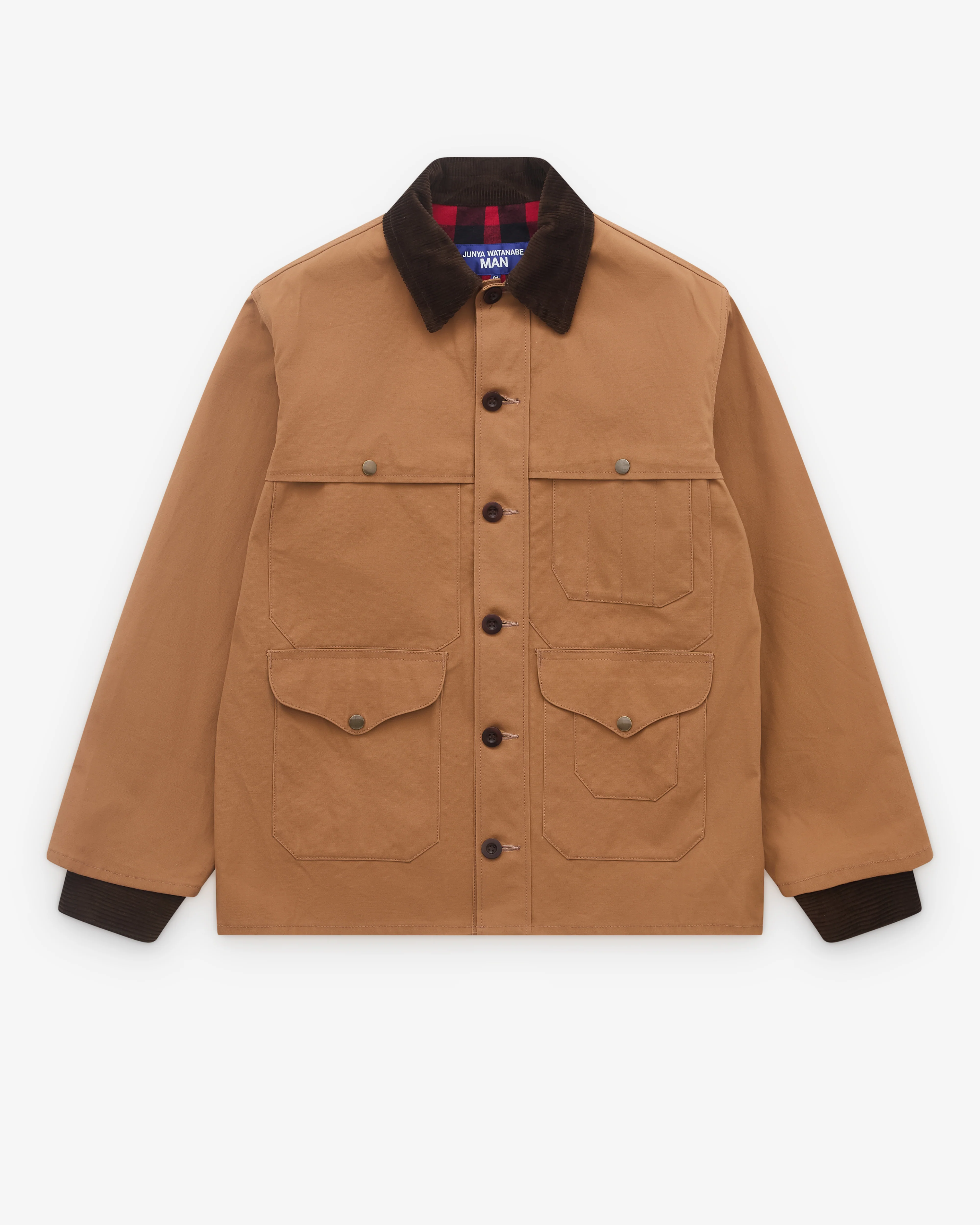 Junya Watanabe Man - Men’s Check Panel Chore Jacket - (Beige)