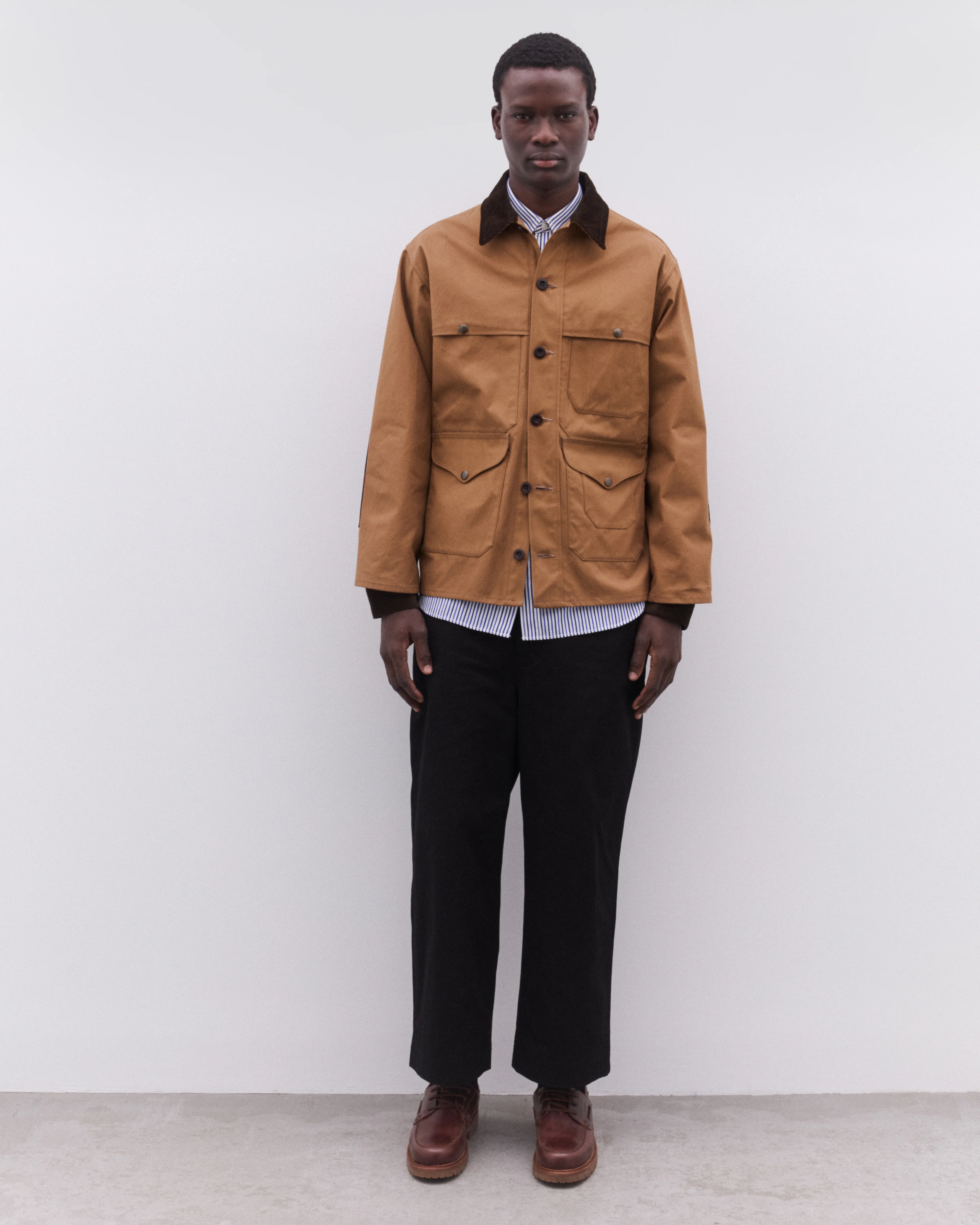 Junya Watanabe Man - Men’s Check Panel Chore Jacket - (Beige) - Image 6
