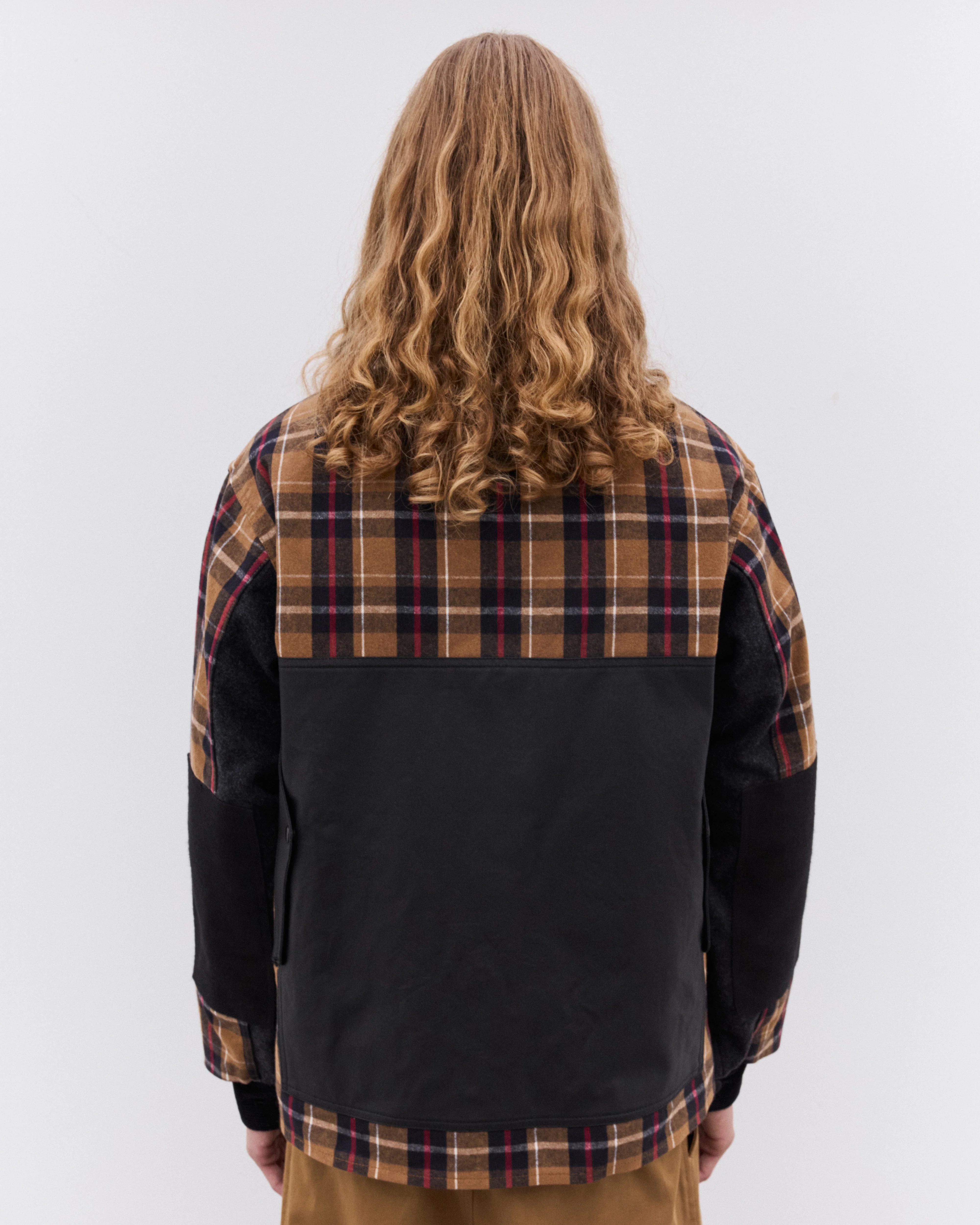 Junya Watanabe Man - Filson Men's Flannel Check x Leather Jacket - (Beige) - Image 4