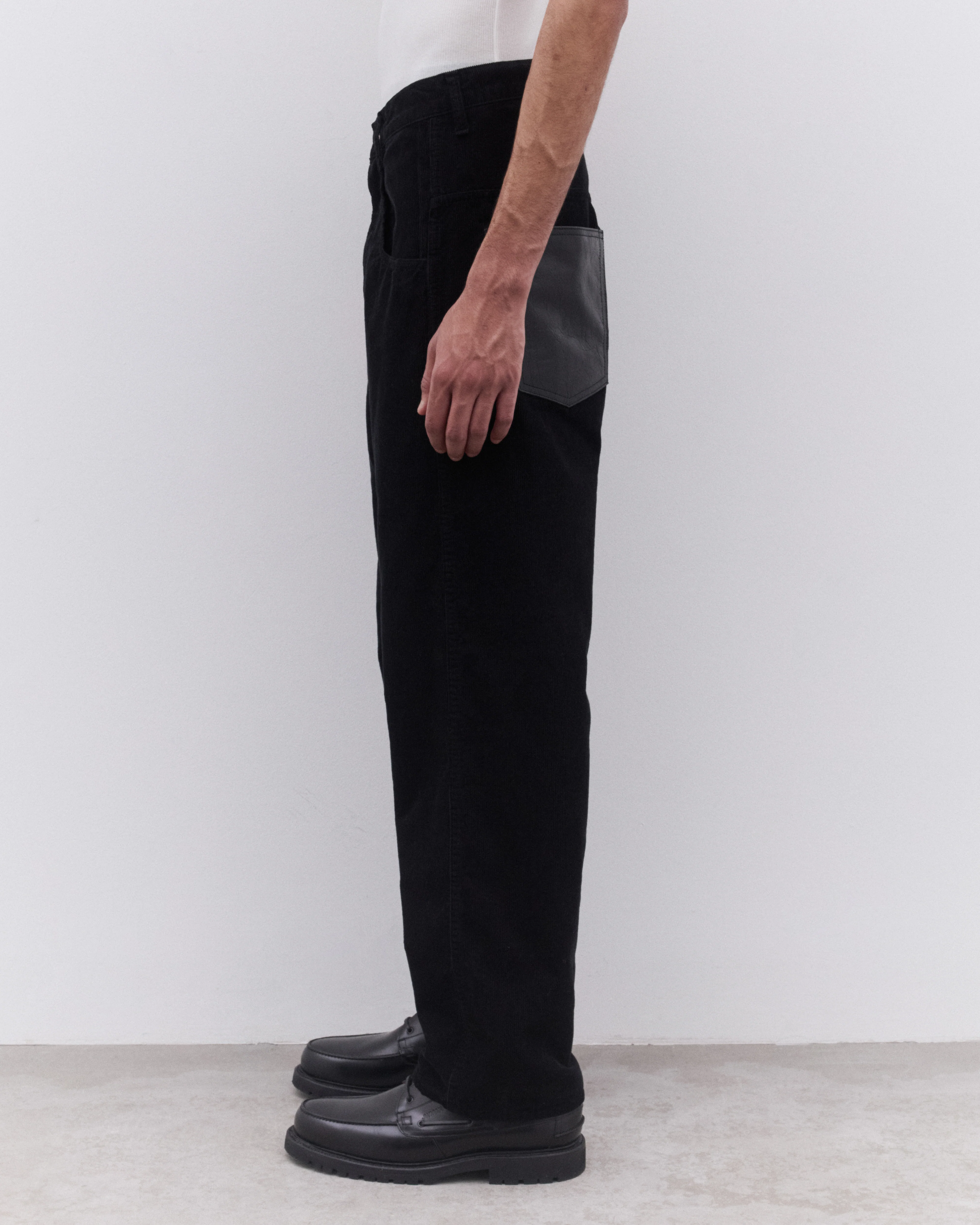 Junya Watanabe Man - Men’s Needle Cord Tapered Trousers - (Black) - Image 4