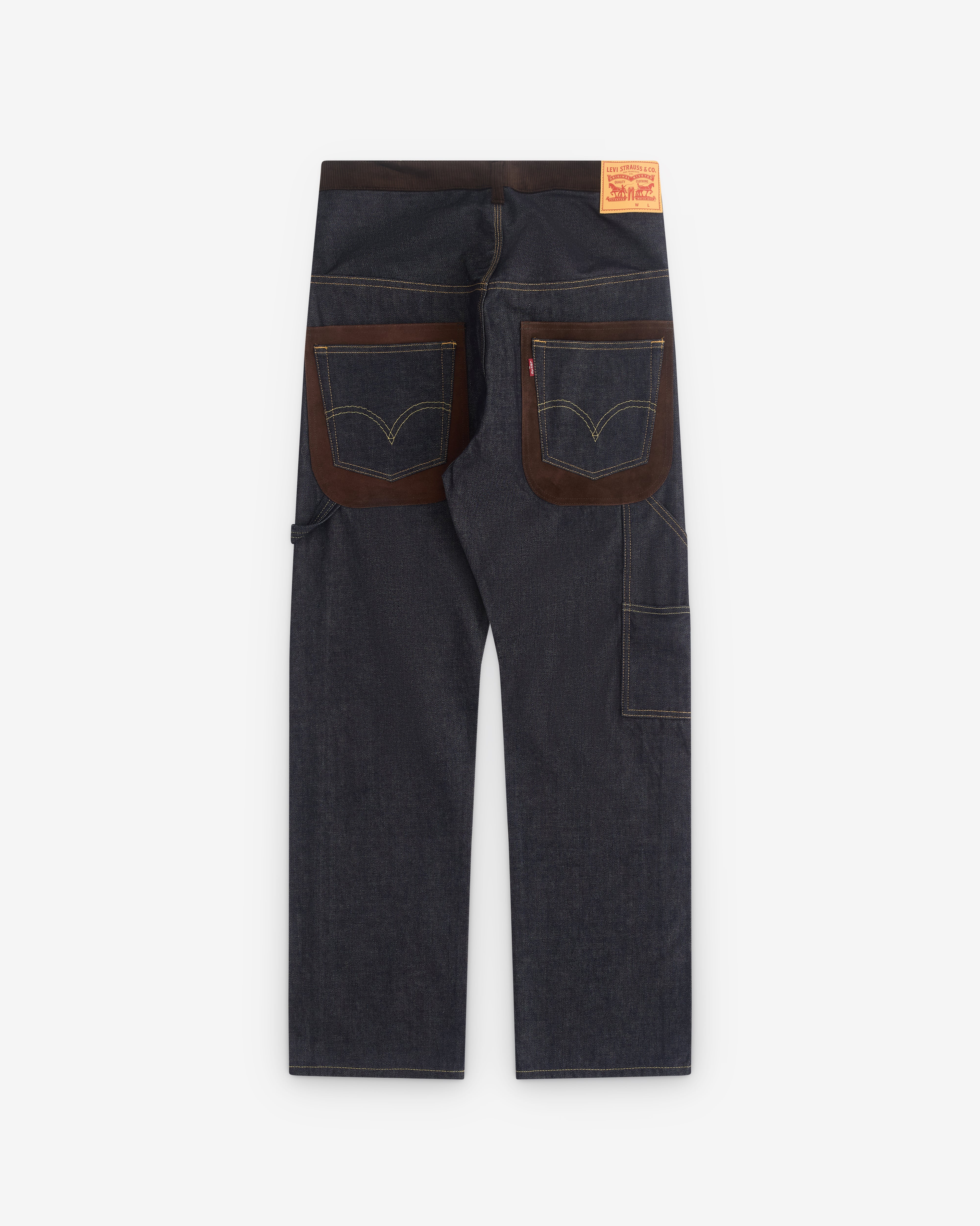 Junya Watanabe Man - Men’s Levi's Contrast Trim Trousers - (Indigo/Brown) - Image 2