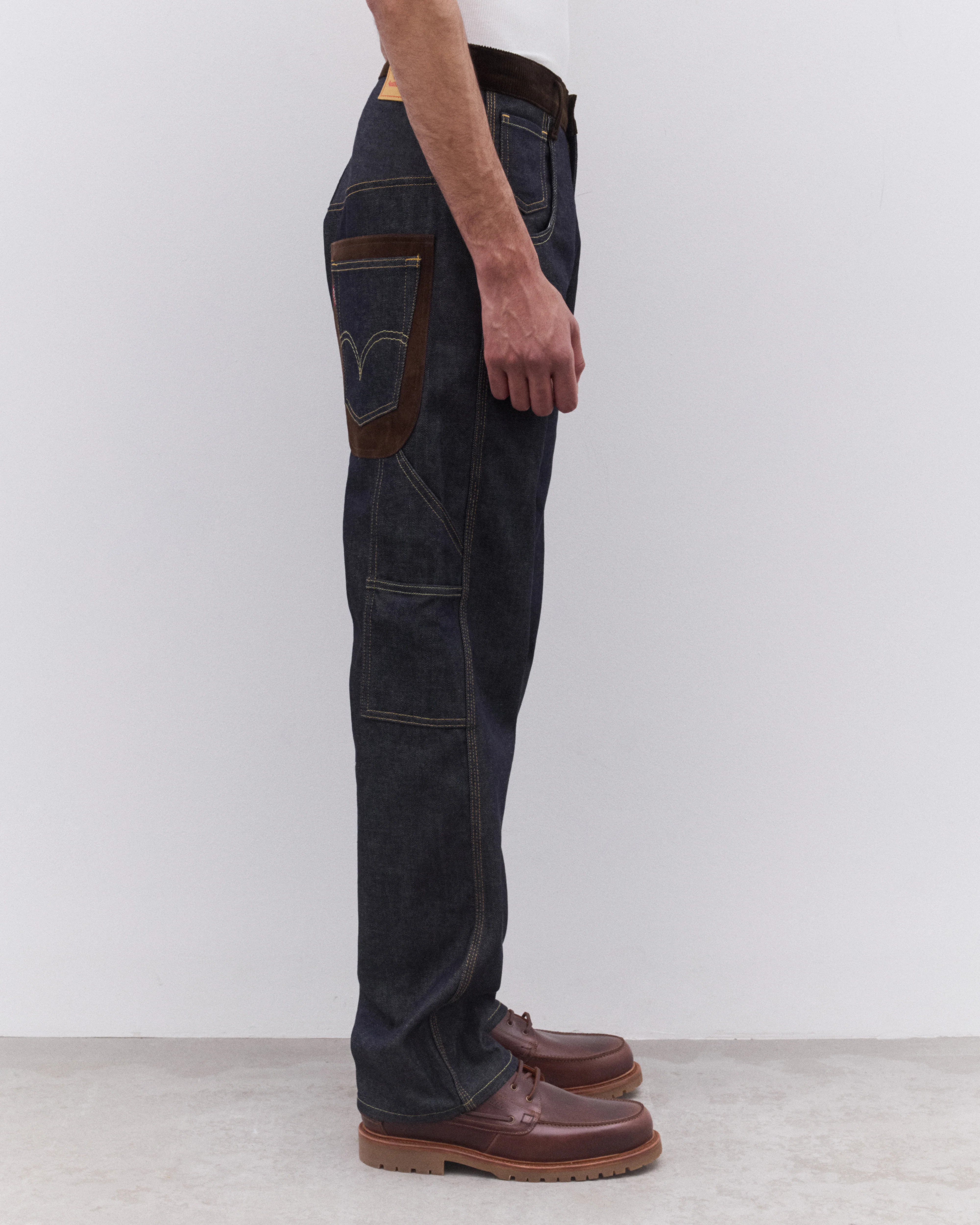 Junya Watanabe Man - Men’s Levi's Contrast Trim Trousers - (Indigo/Brown) - Image 4