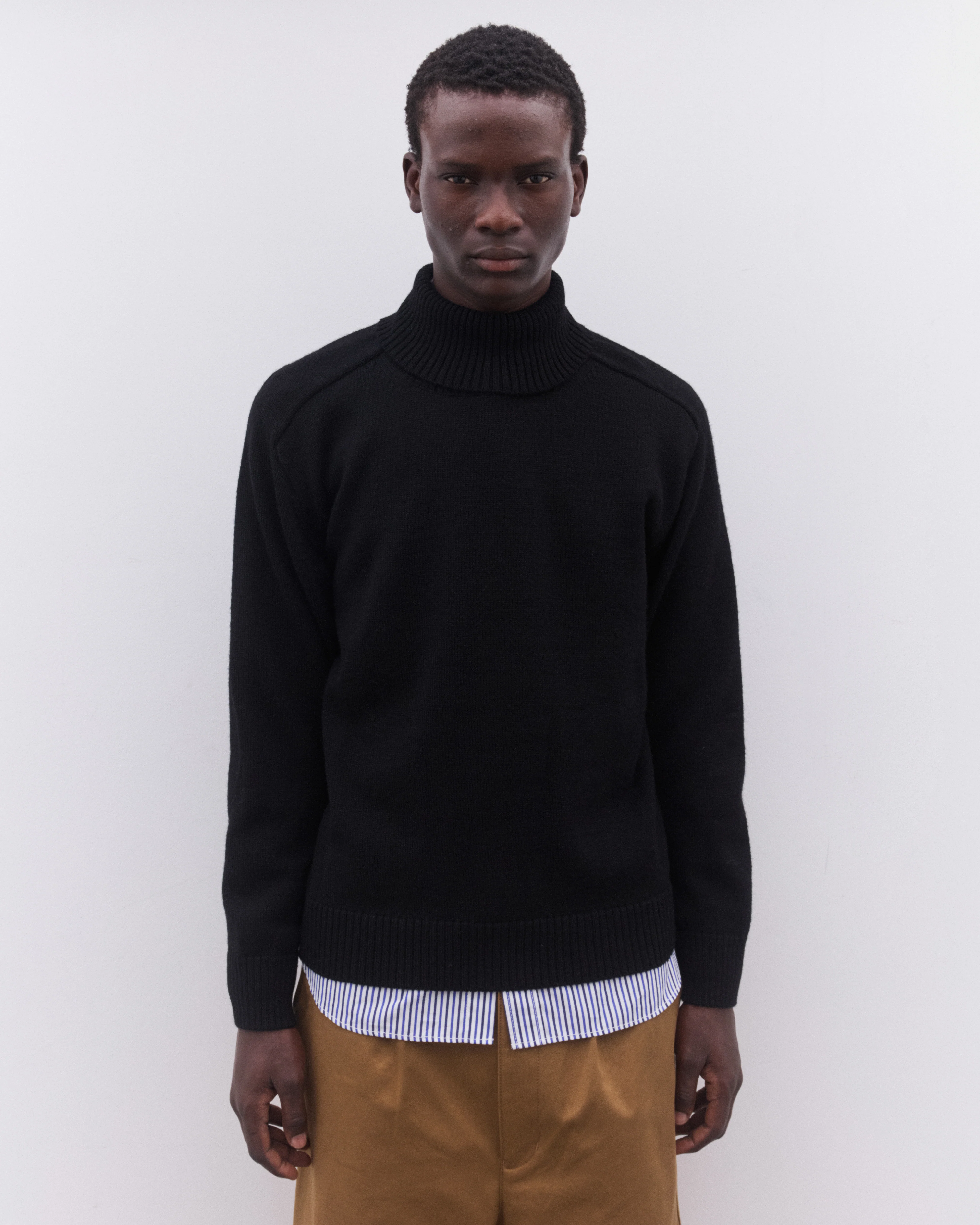 Junya Watanabe Man - Men’s Roll Neck Sweater - (Black) - Image 2