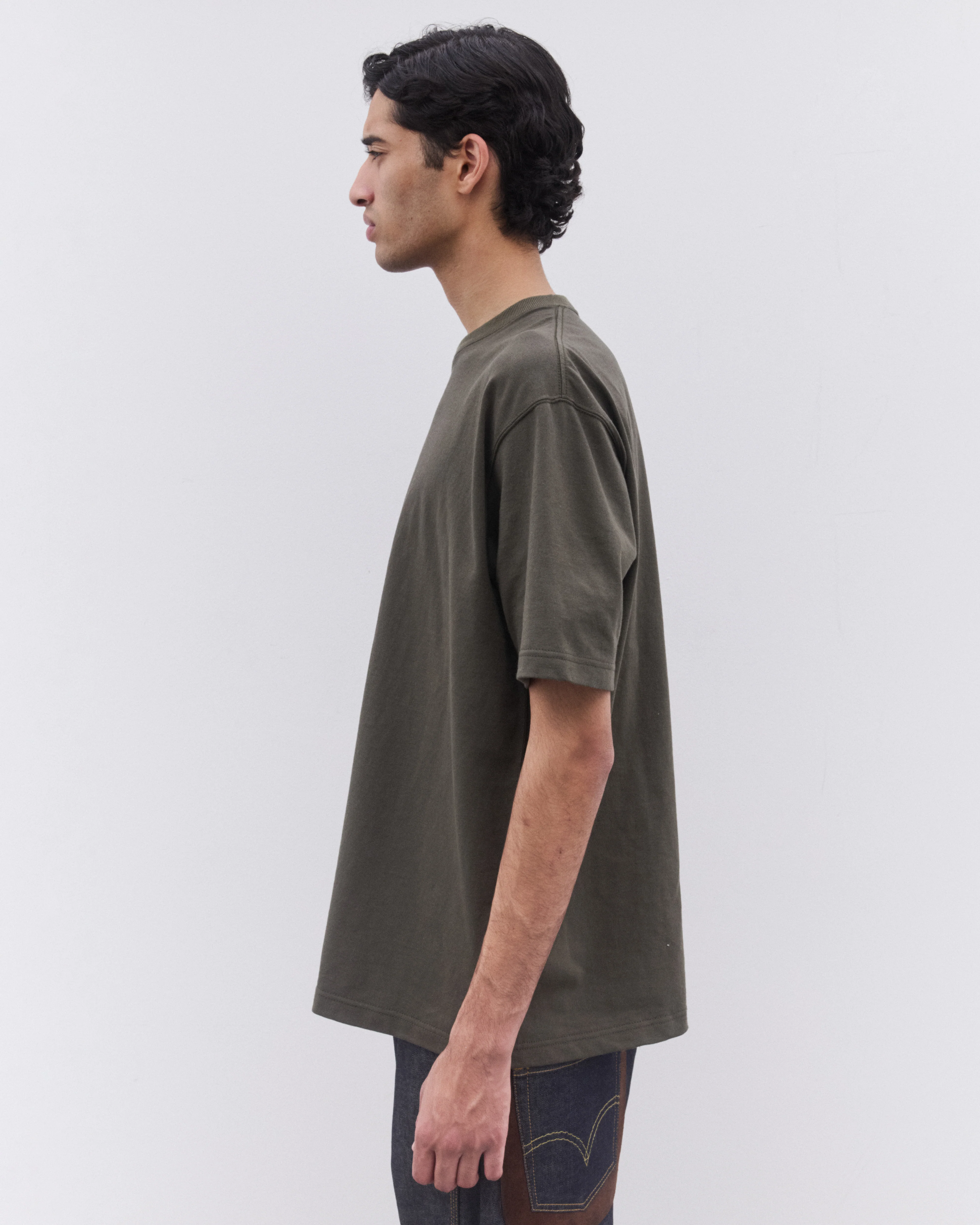 Junya Watanabe Man - Men’s Short Sleeve T-Shirt - (Khaki) - Image 4