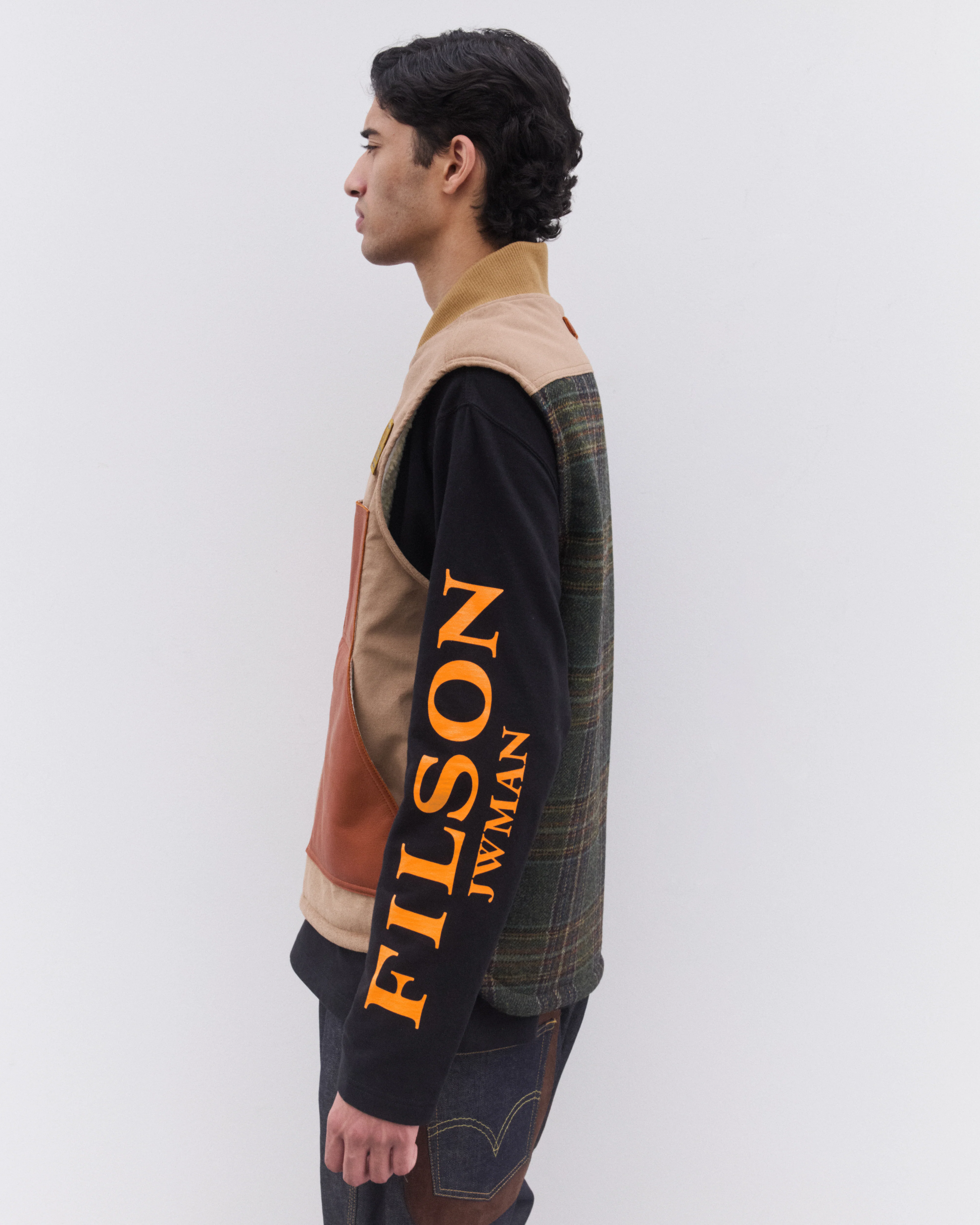 Junya Watanabe Man - Men’s Filson Shearling Lined Vest - (Beige) - Image 3