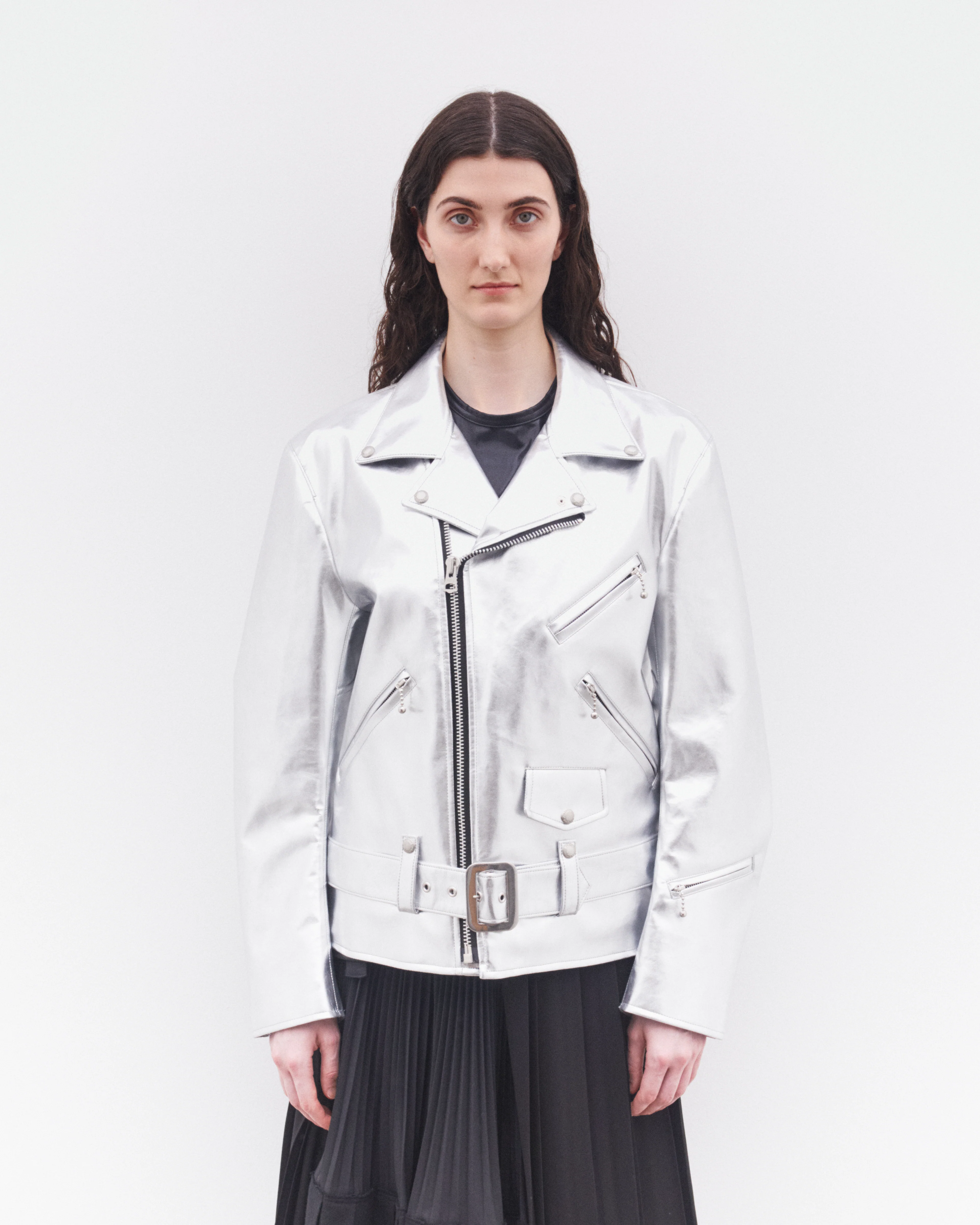 Junya Watanabe - Women's Aluminium Foiled Biker Jacket - (Silver) - Image 3