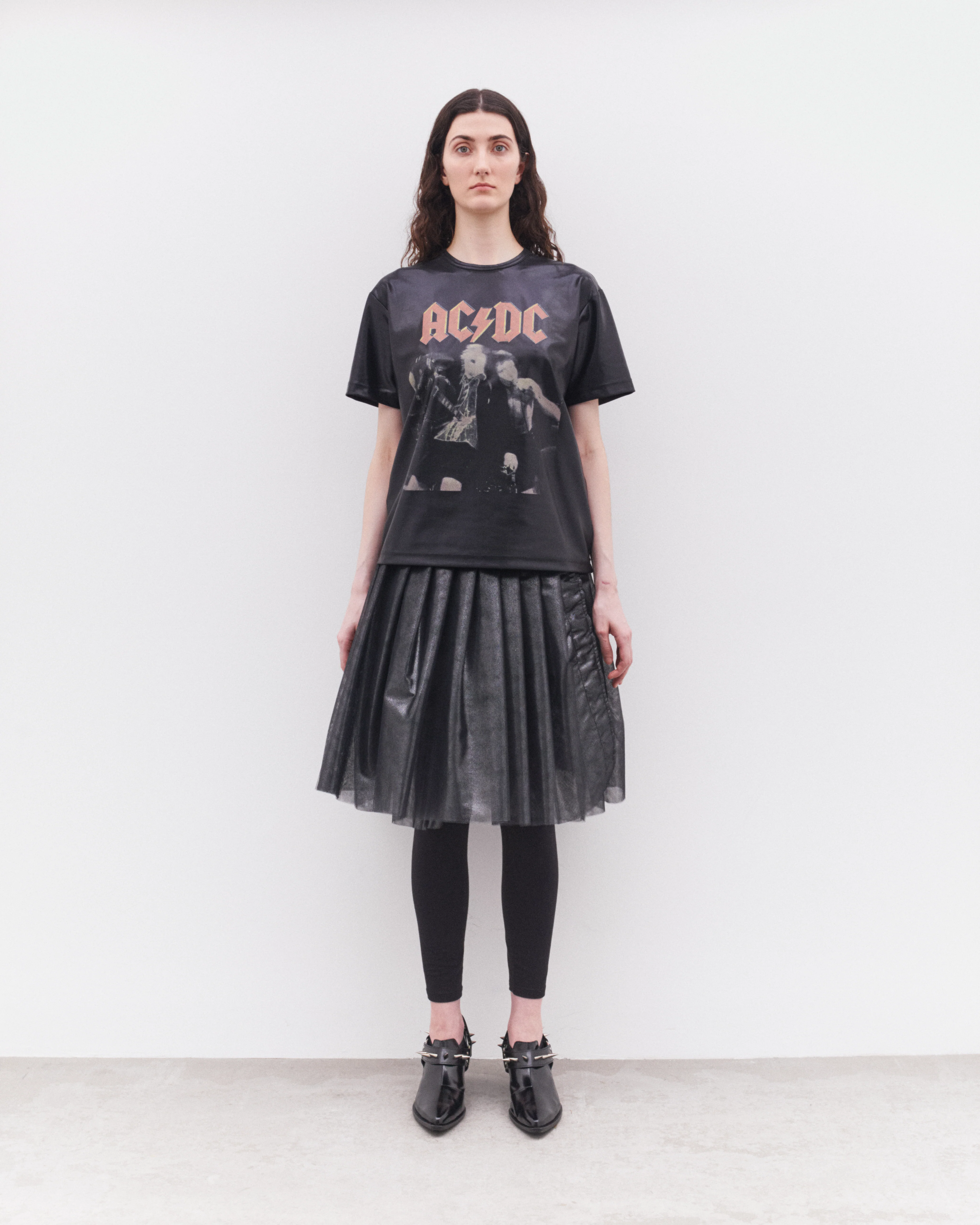 Junya Watanabe - Women’s Foiled Print Belted Skirt - (Silver) - Image 6