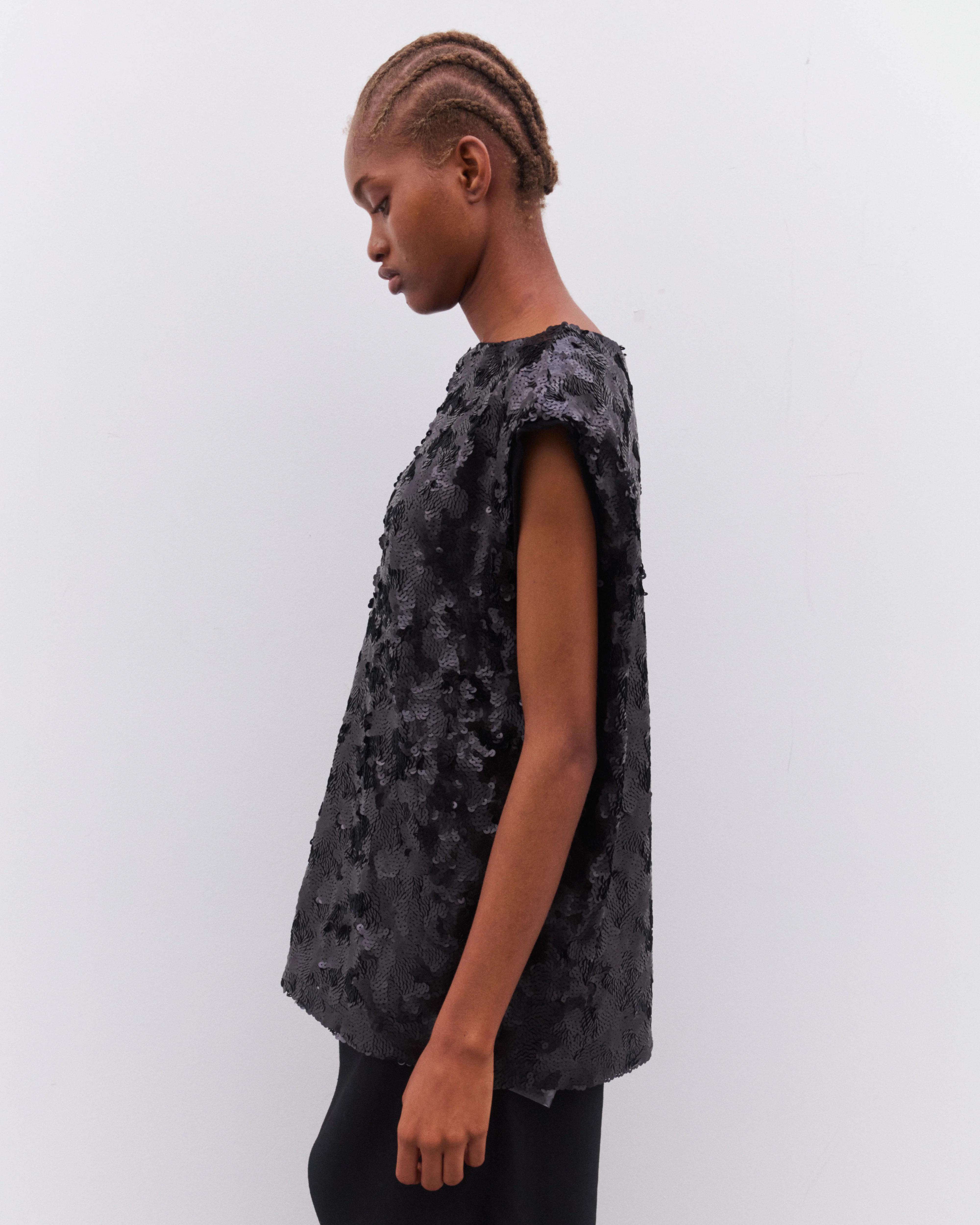 Junya Watanabe - Women’s Sleeveless Sequin Tunic - (Black) - Image 4