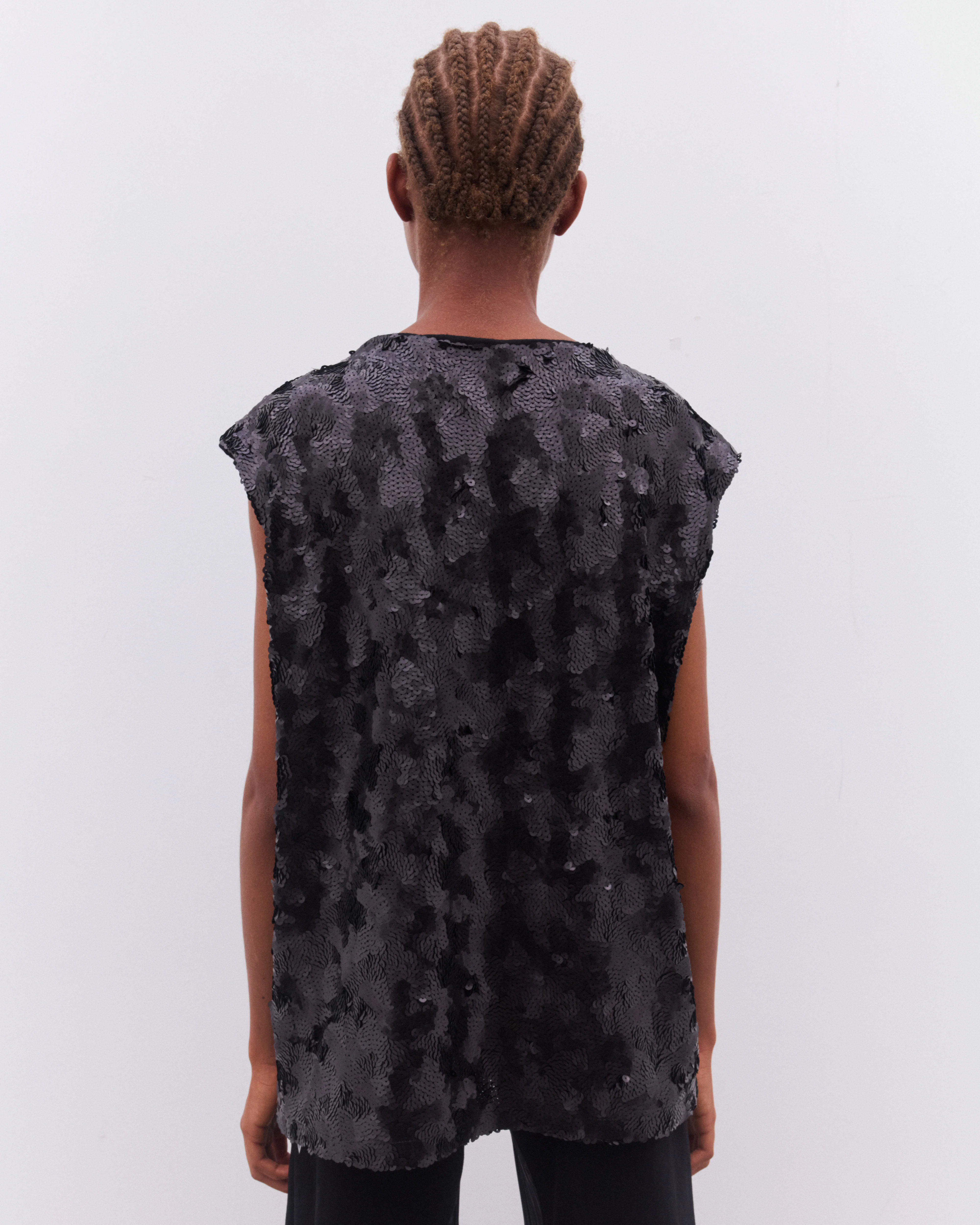 Junya Watanabe - Women’s Sleeveless Sequin Tunic - (Black) - Image 5