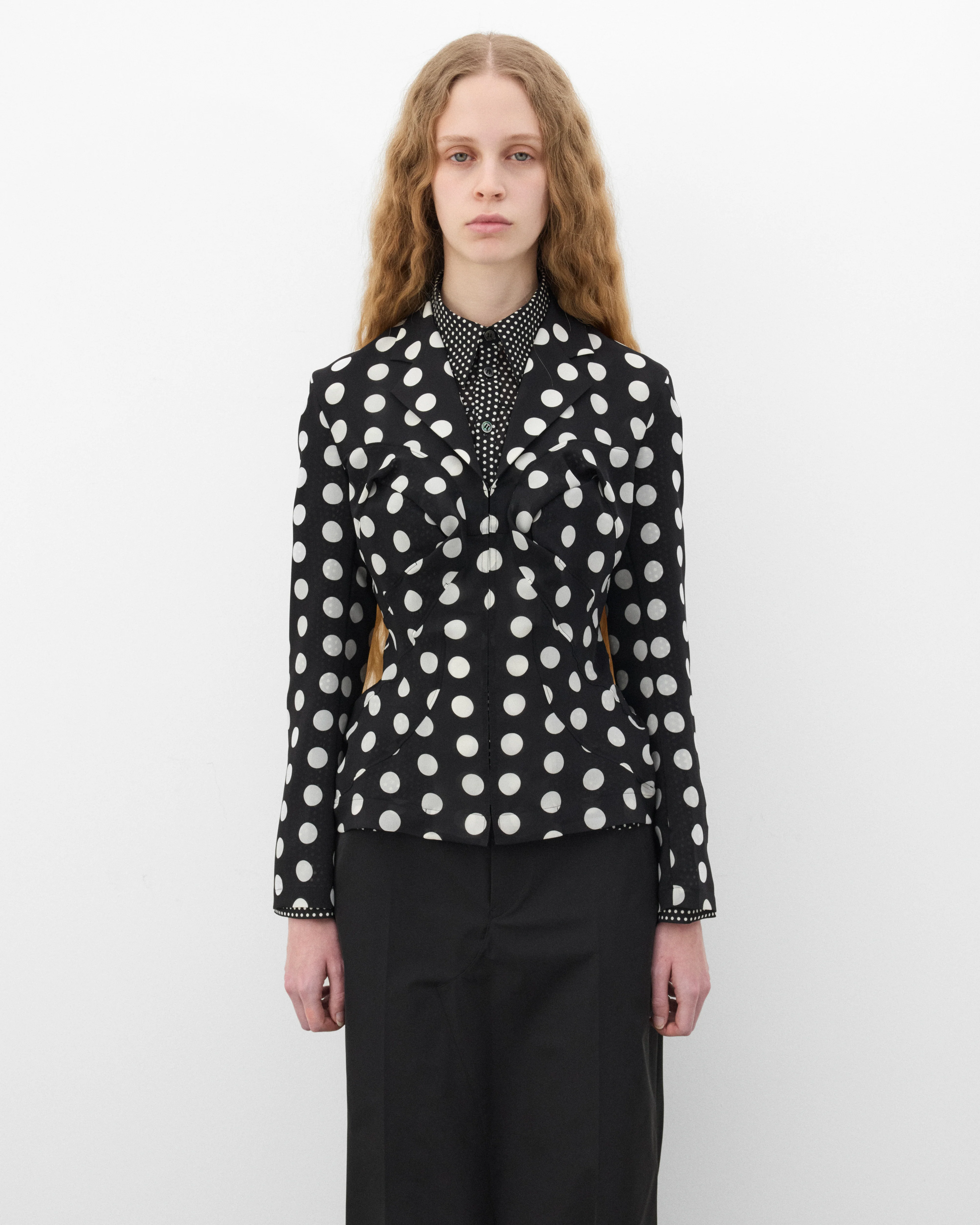Junya Watanabe - Women's Polka Dot Fitted Blouse - (Black/White) - Image 3