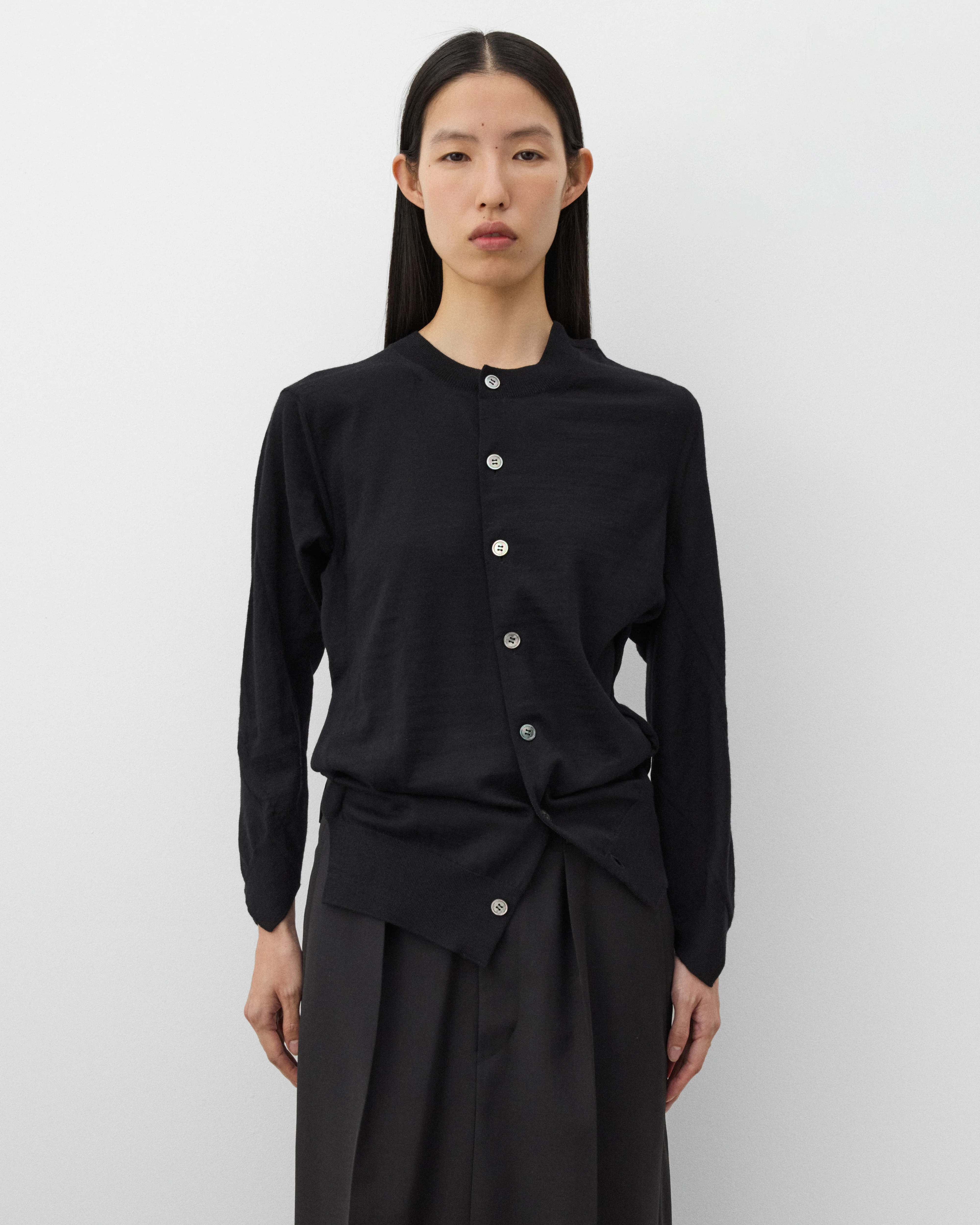 Junya Watanabe - Women's Asymmetric Knit Cardigan - (Black) - Image 3
