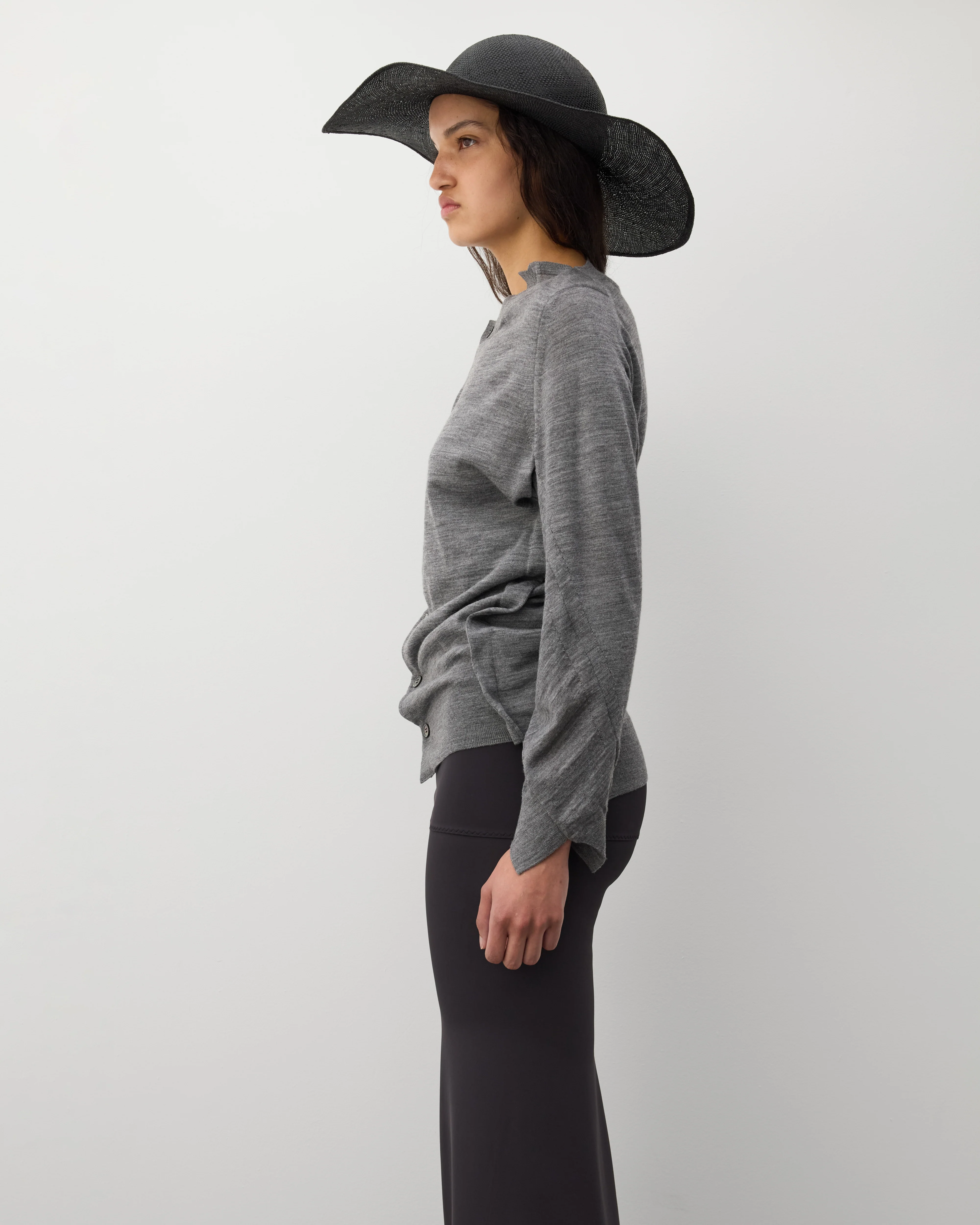 Junya Watanabe - Women's Asymmetric Knit Cardigan - (Grey) - Image 4