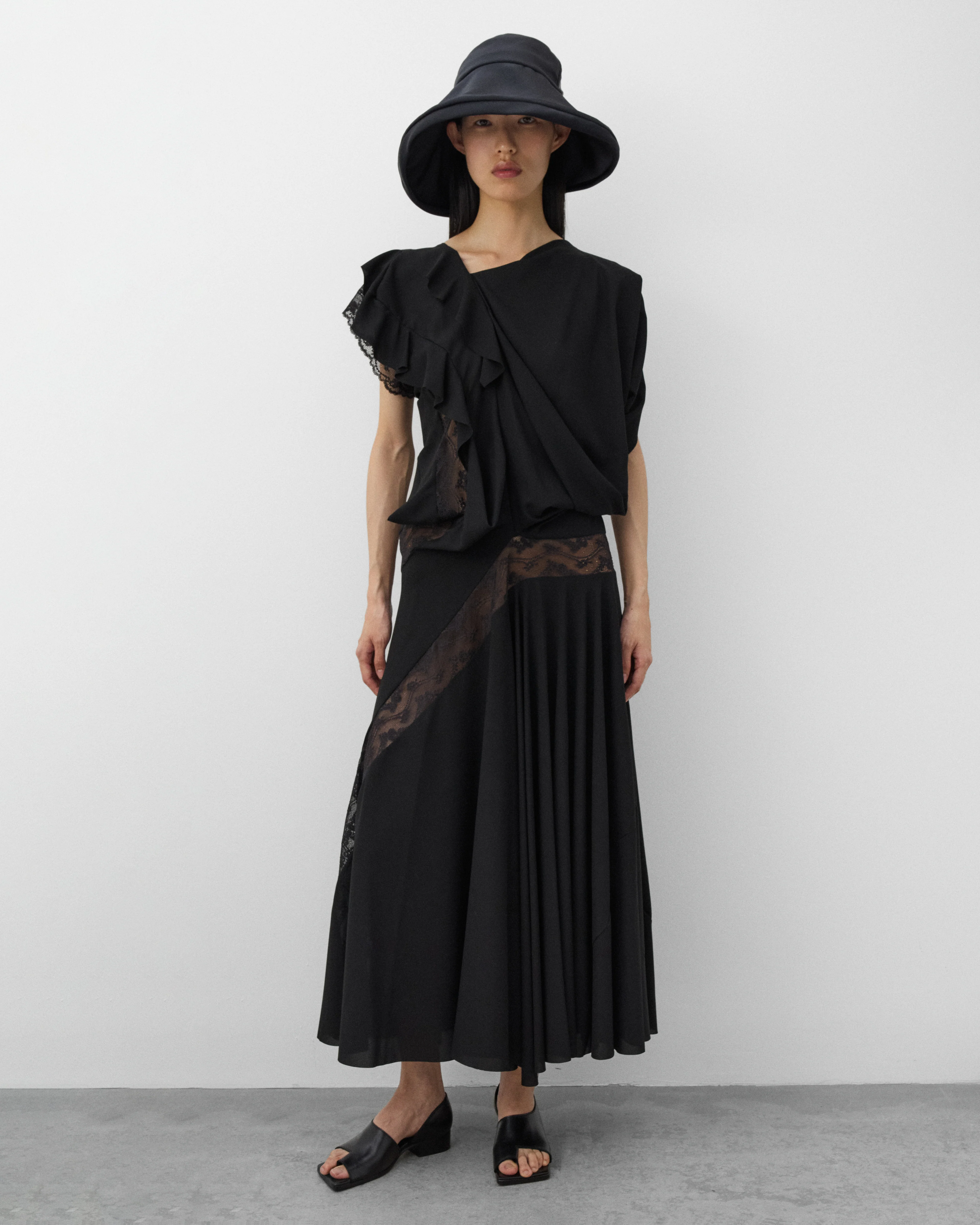 Junya Watanabe - Women's Lace Trim Dress - (Black) - Image 3