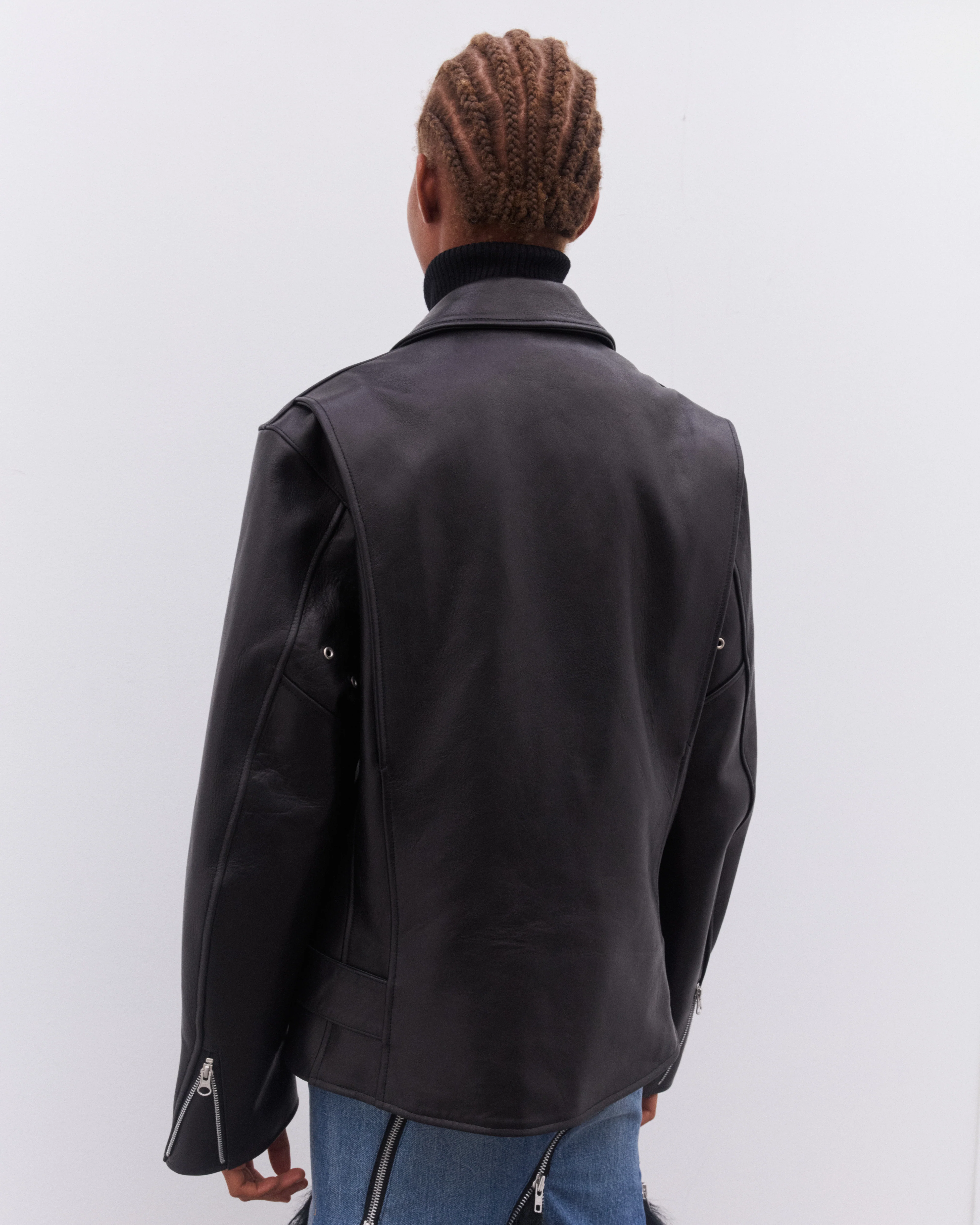 Junya Watanabe - Women’s Leather Biker Jacket - (Black) - Image 5