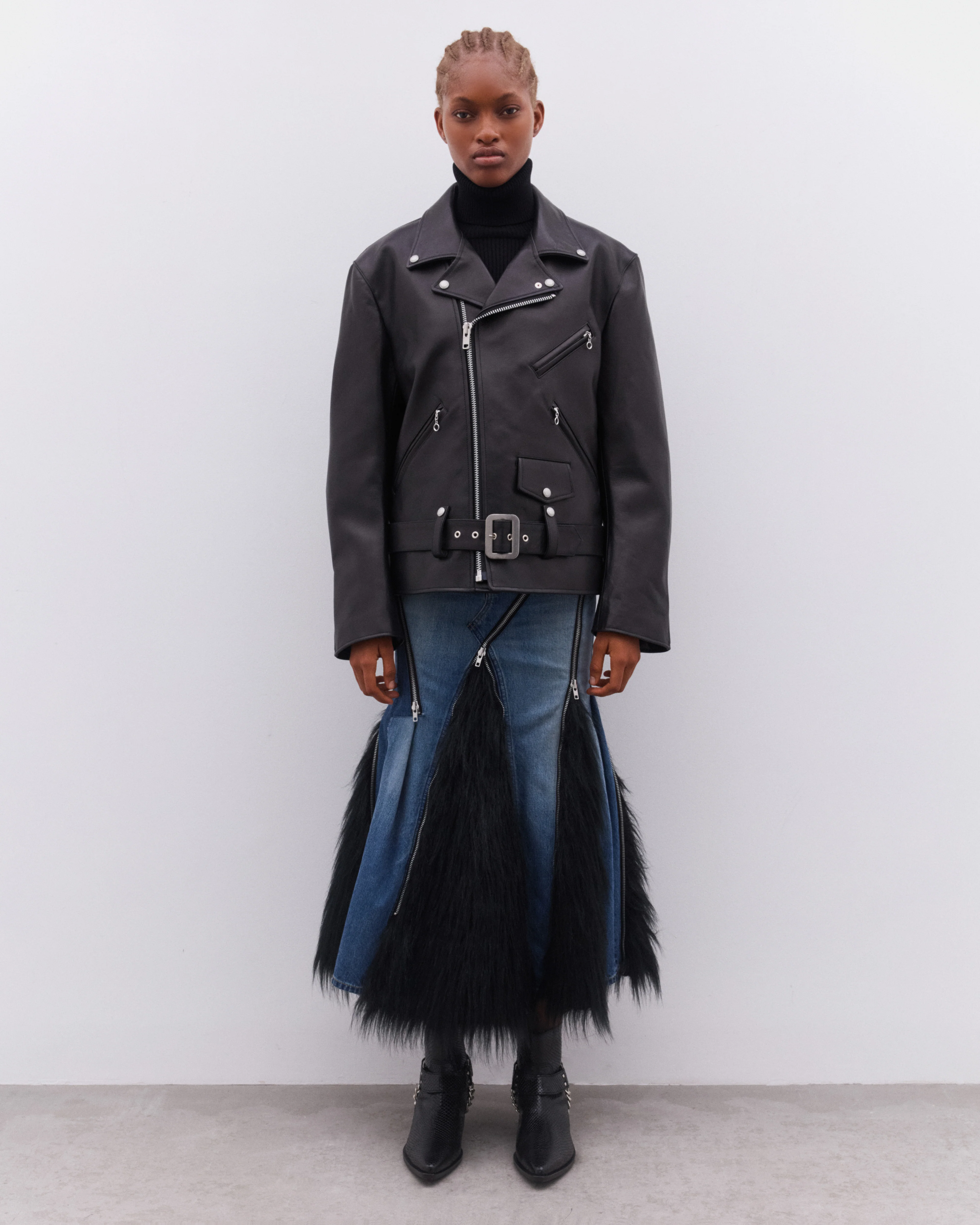 Junya Watanabe - Women’s Leather Biker Jacket - (Black) - Image 6
