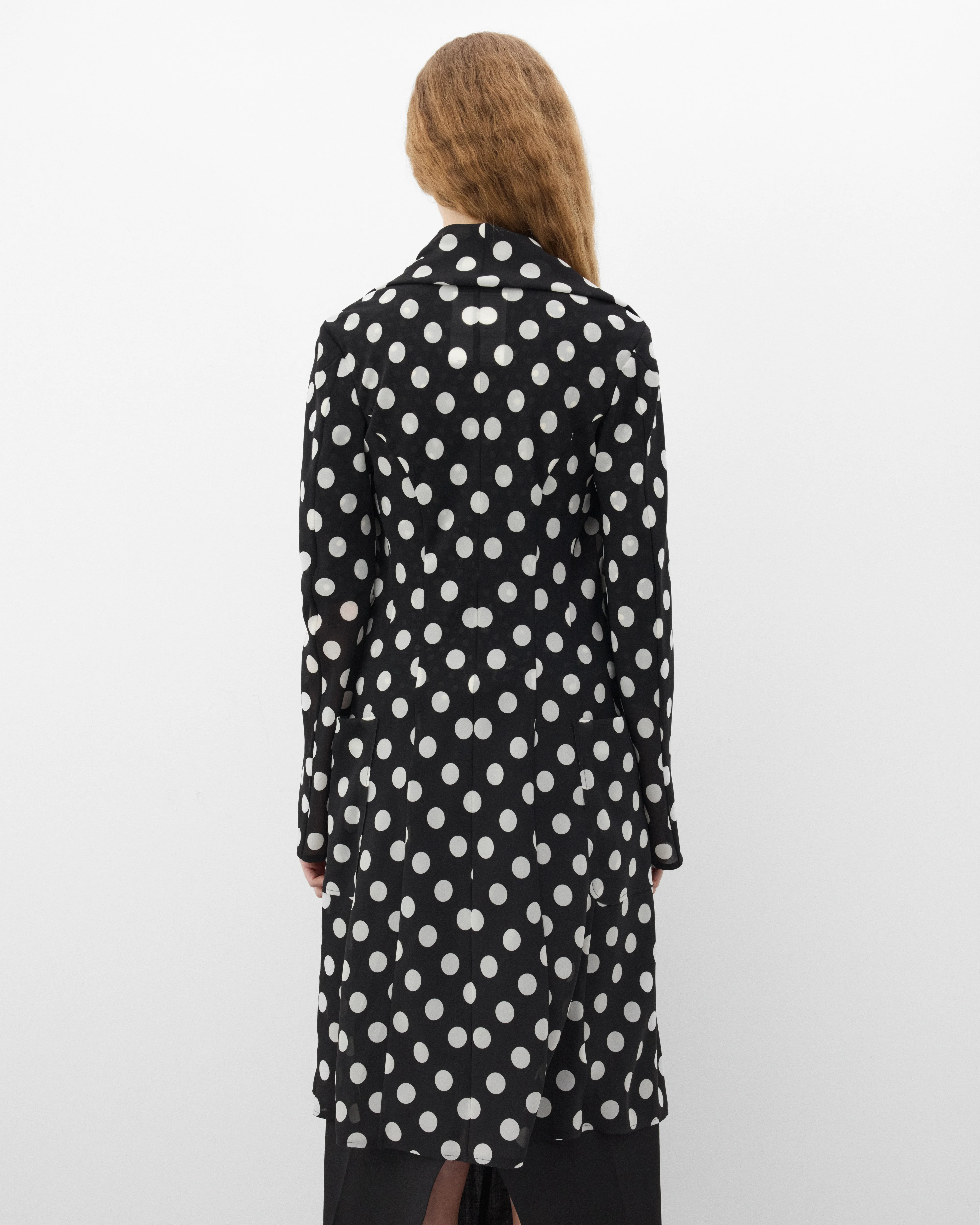 Junya Watanabe - Women's Georgette Polka Dot Jacket - (Black/White) - Image 6