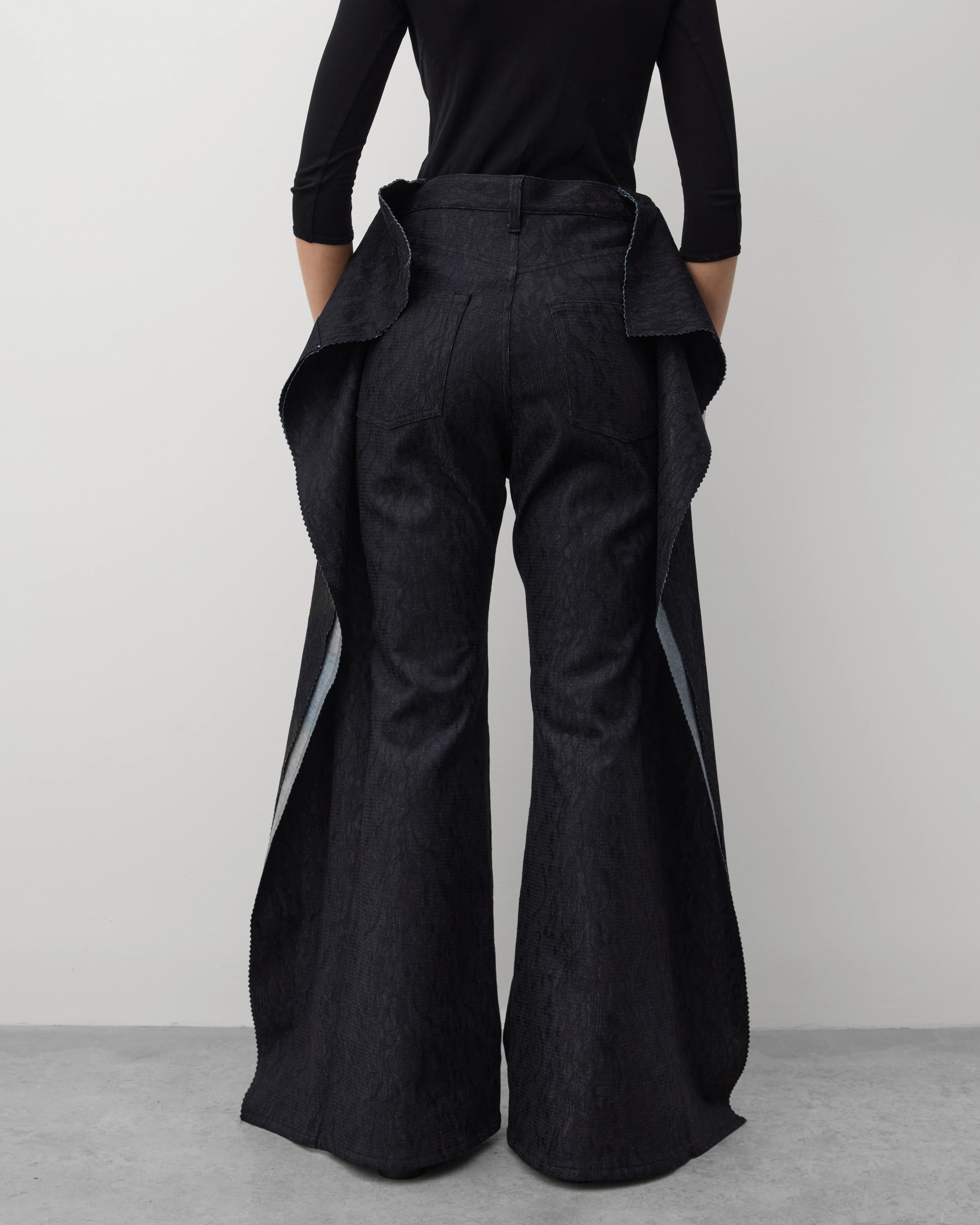 Junya Watanabe - Women's Raw Edge Oversized Trousers - (Black) - Image 5