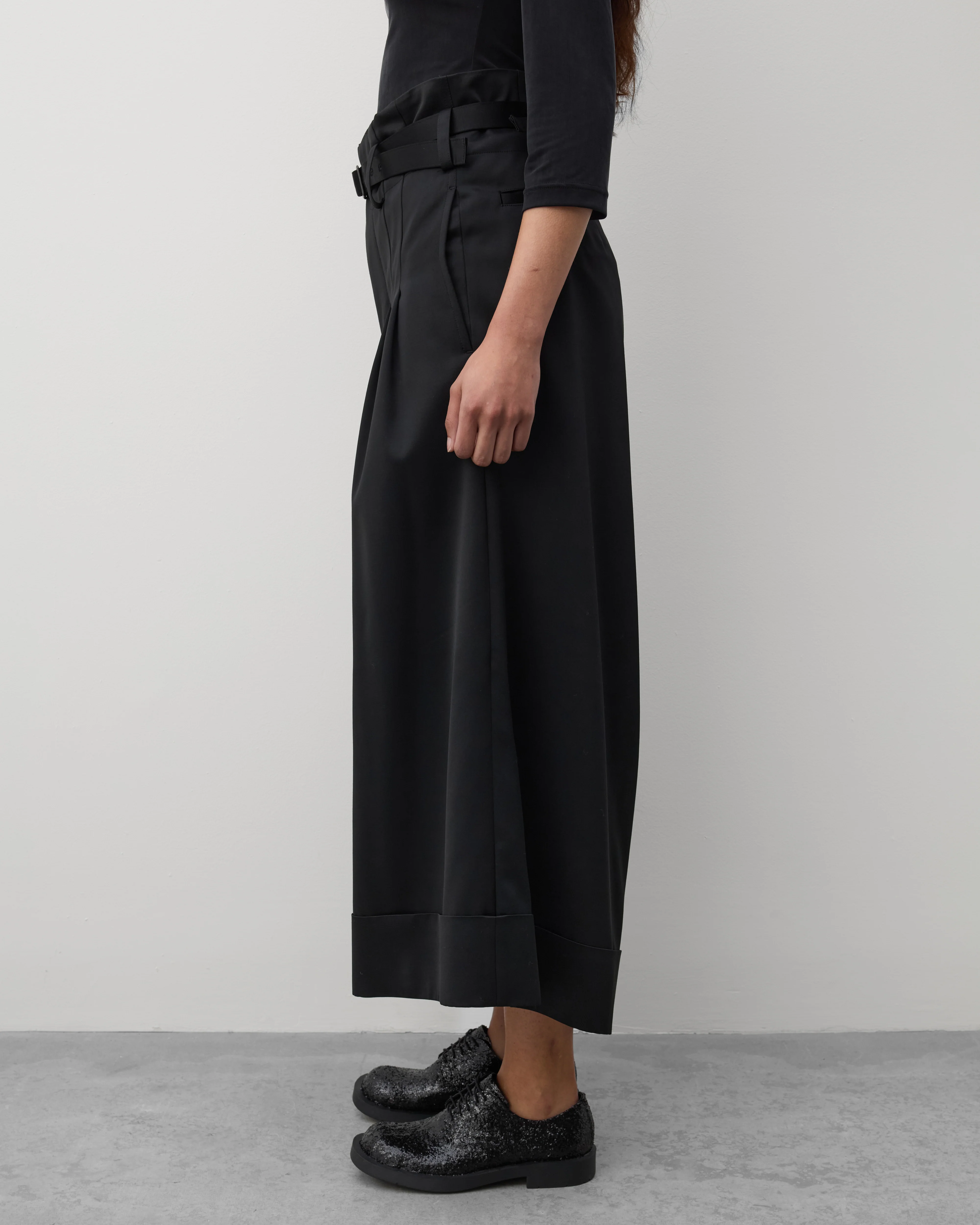 Junya Watanabe - Women's Pleated Cuffed Trousers - (Black) - Image 4
