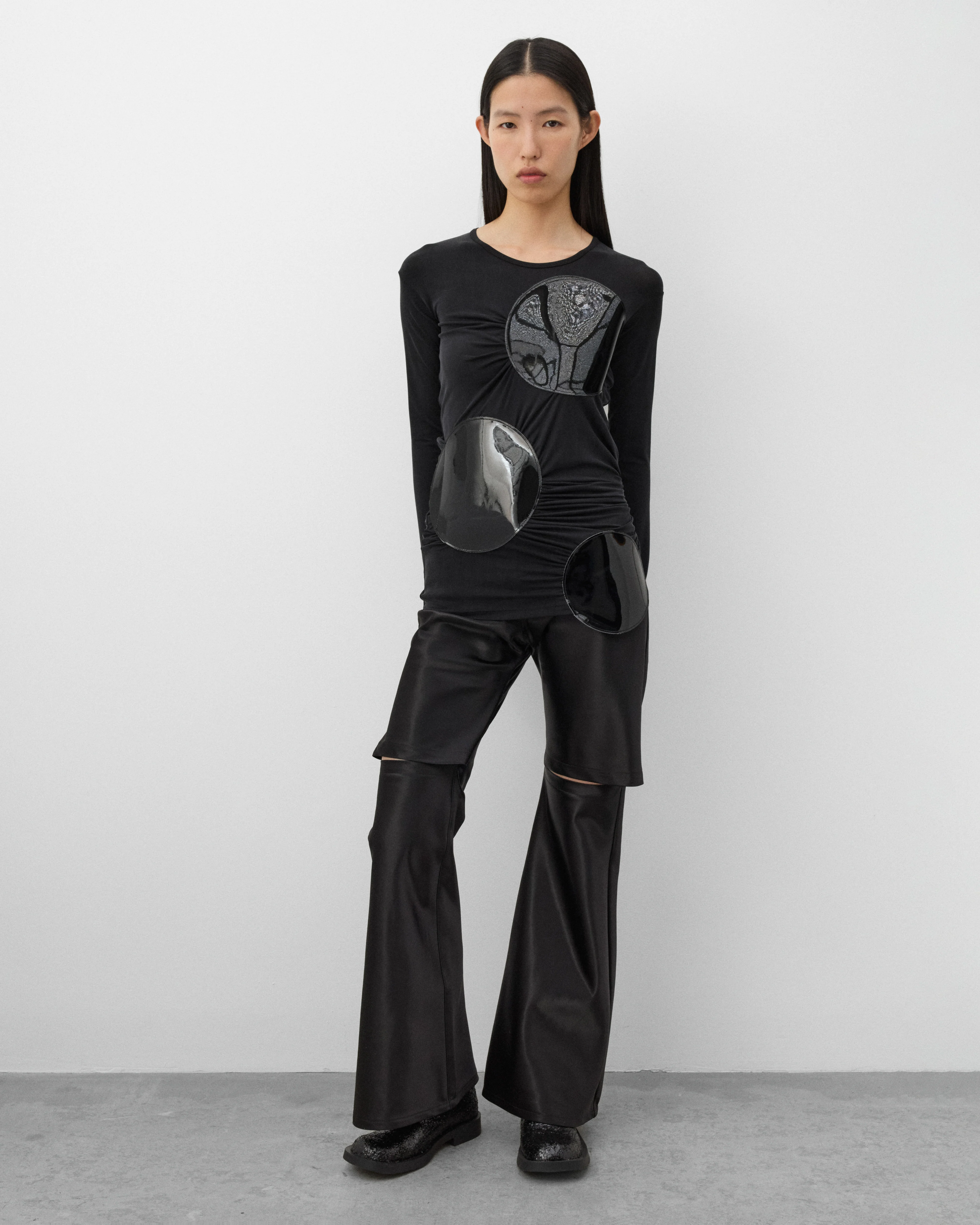 Junya Watanabe - Women's Disk Longsleeve T-Shirt - (Black) - Image 6