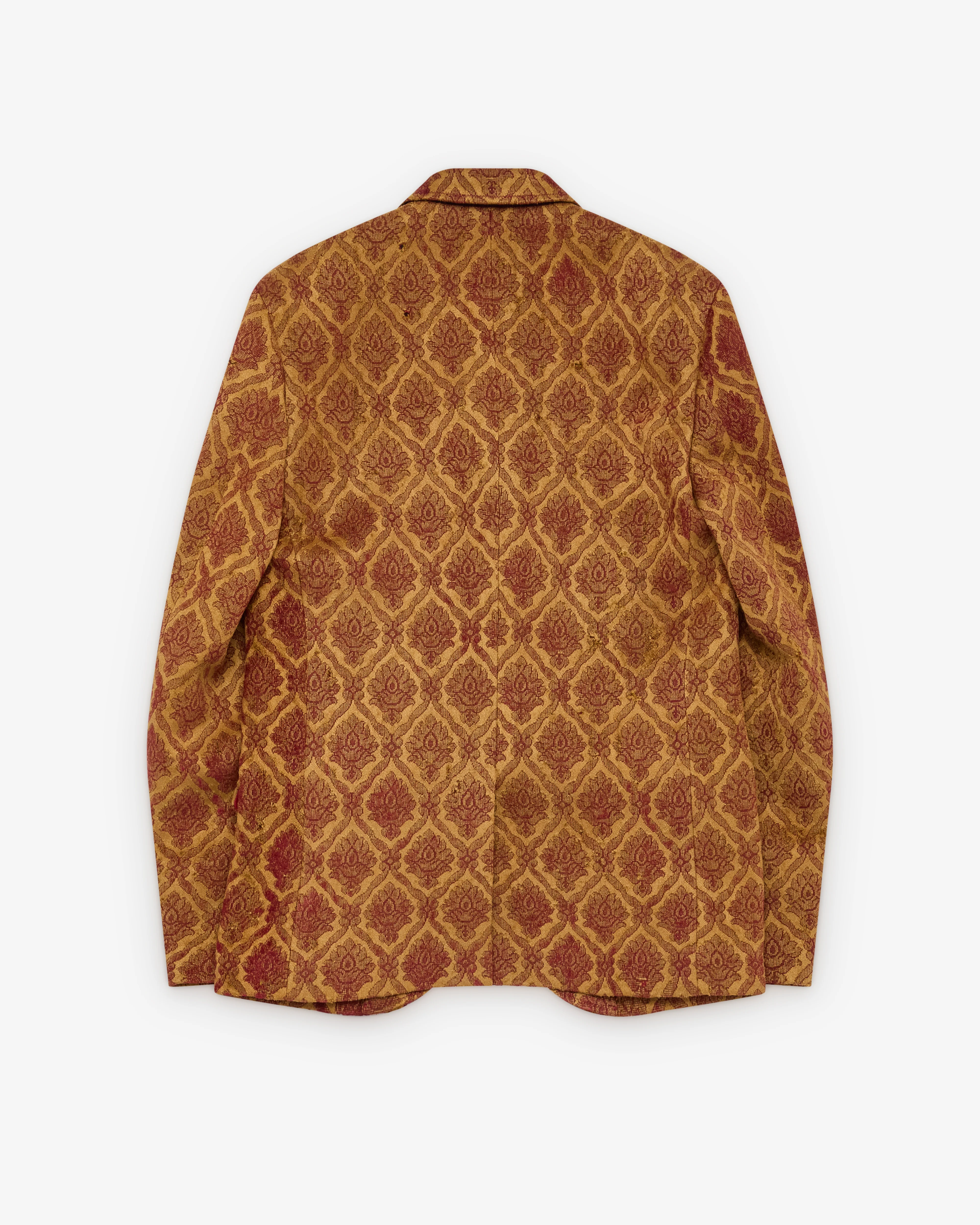 Junya Watanabe Man - Men's Damask Pattern Blazer - (Red/Yellow) - Image 2