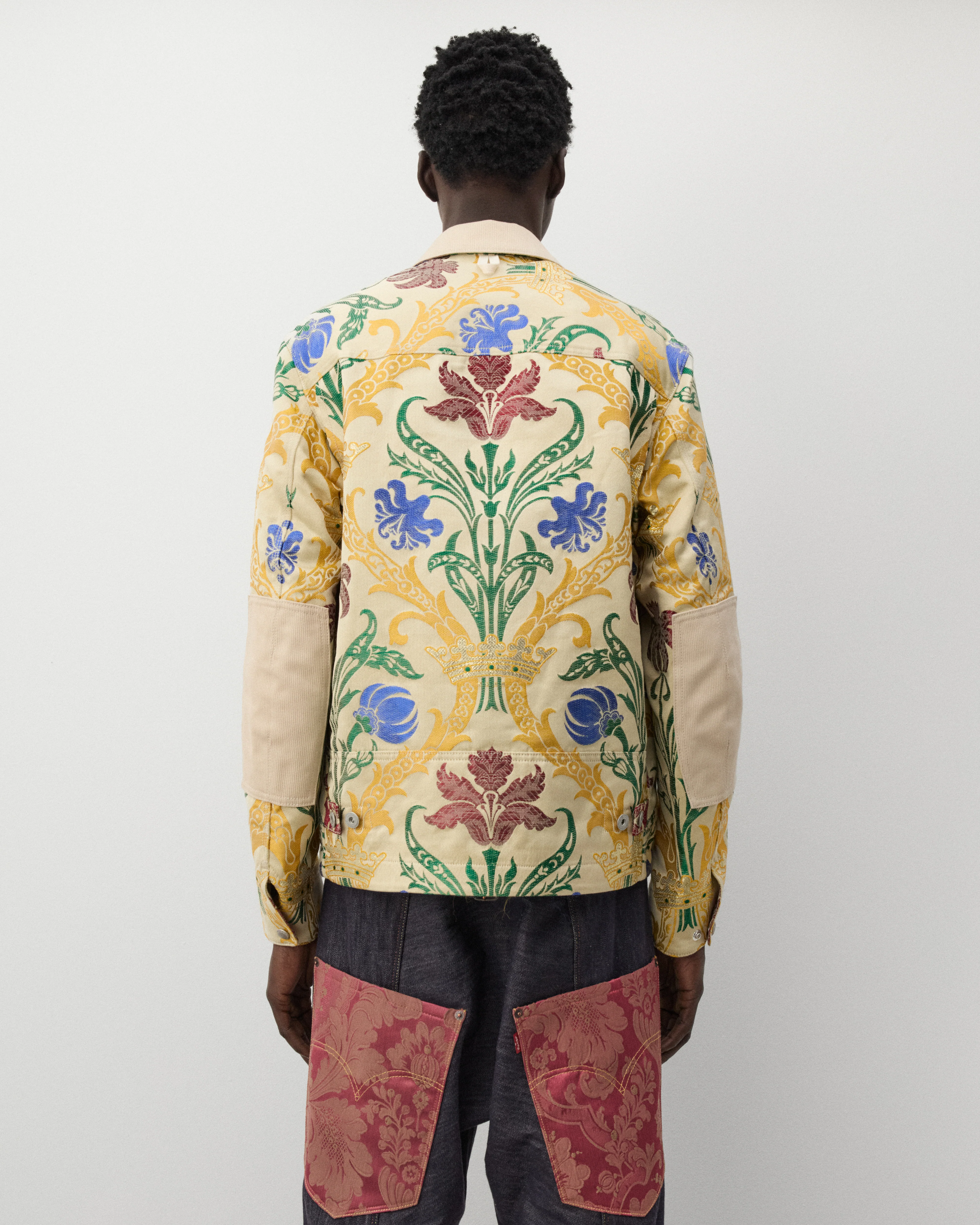 Junya Watanabe Man - Men's Jacquard Work Jacket - (Natural/Yellow) - Image 5