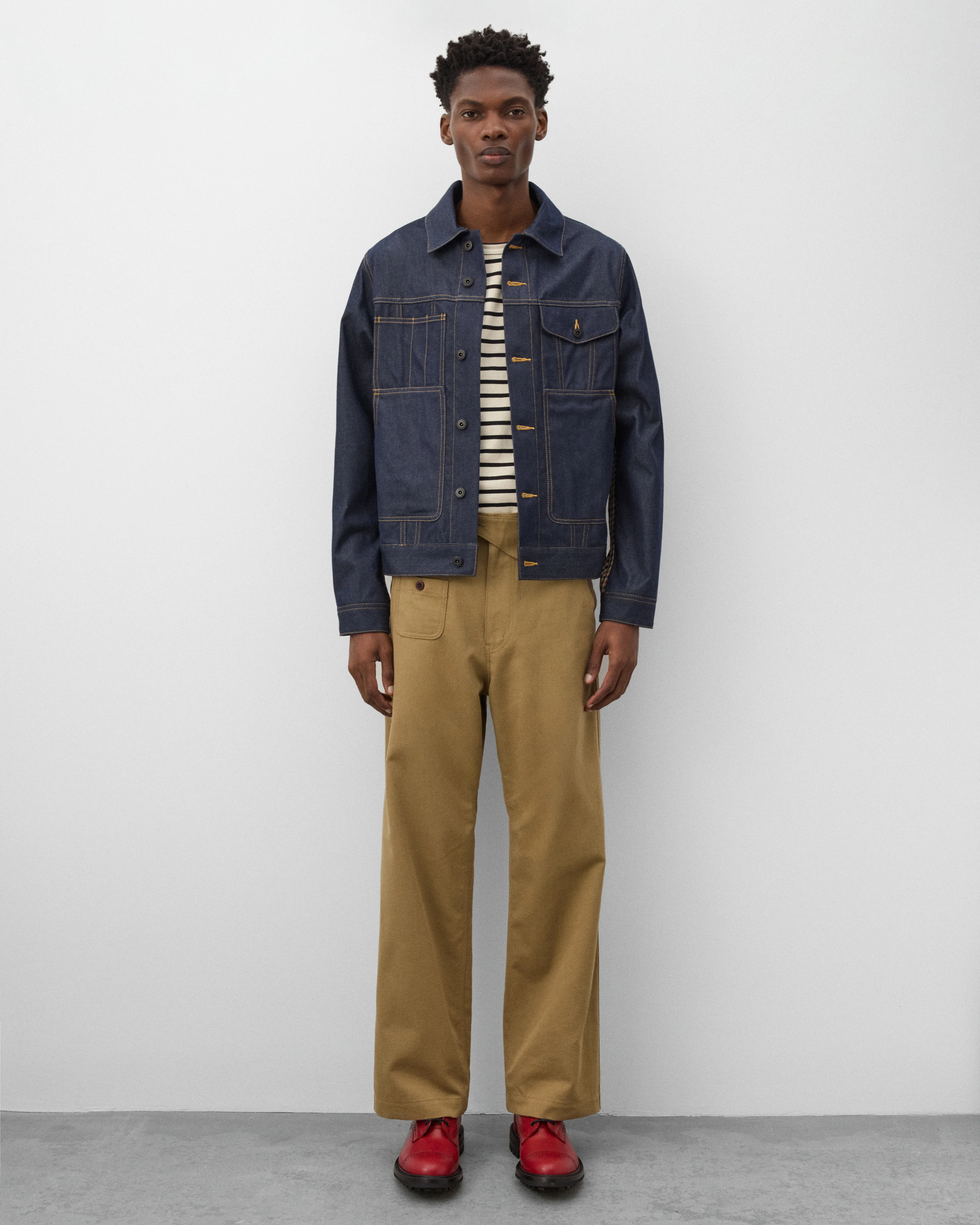 EYE Junya Watanabe Man - Men's Check Panel Denim Jacket - (Indigo) - Image 6