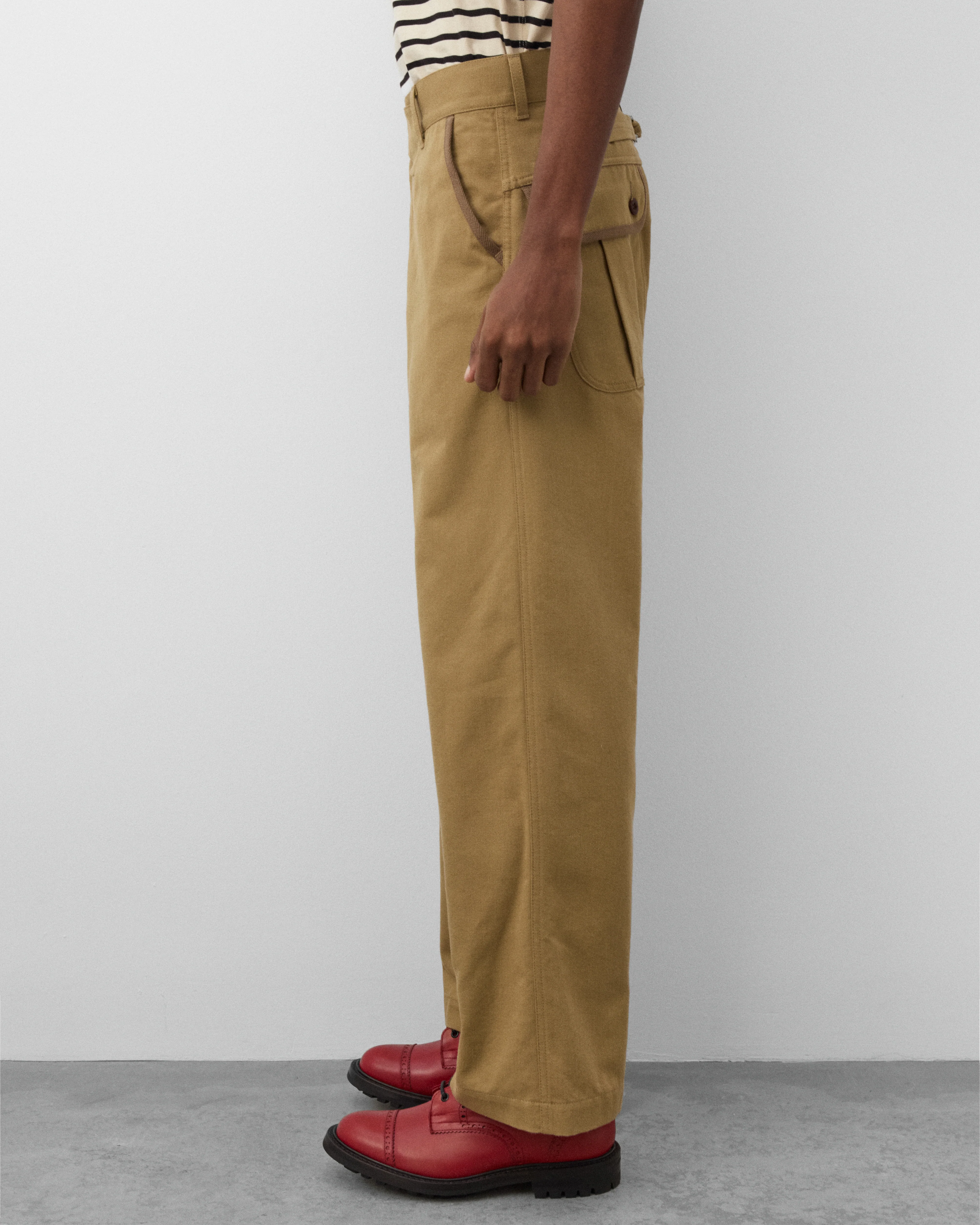 Junya Watanabe Man - Men's Cotton Wool Trousers - (Beige/Brown) - Image 4