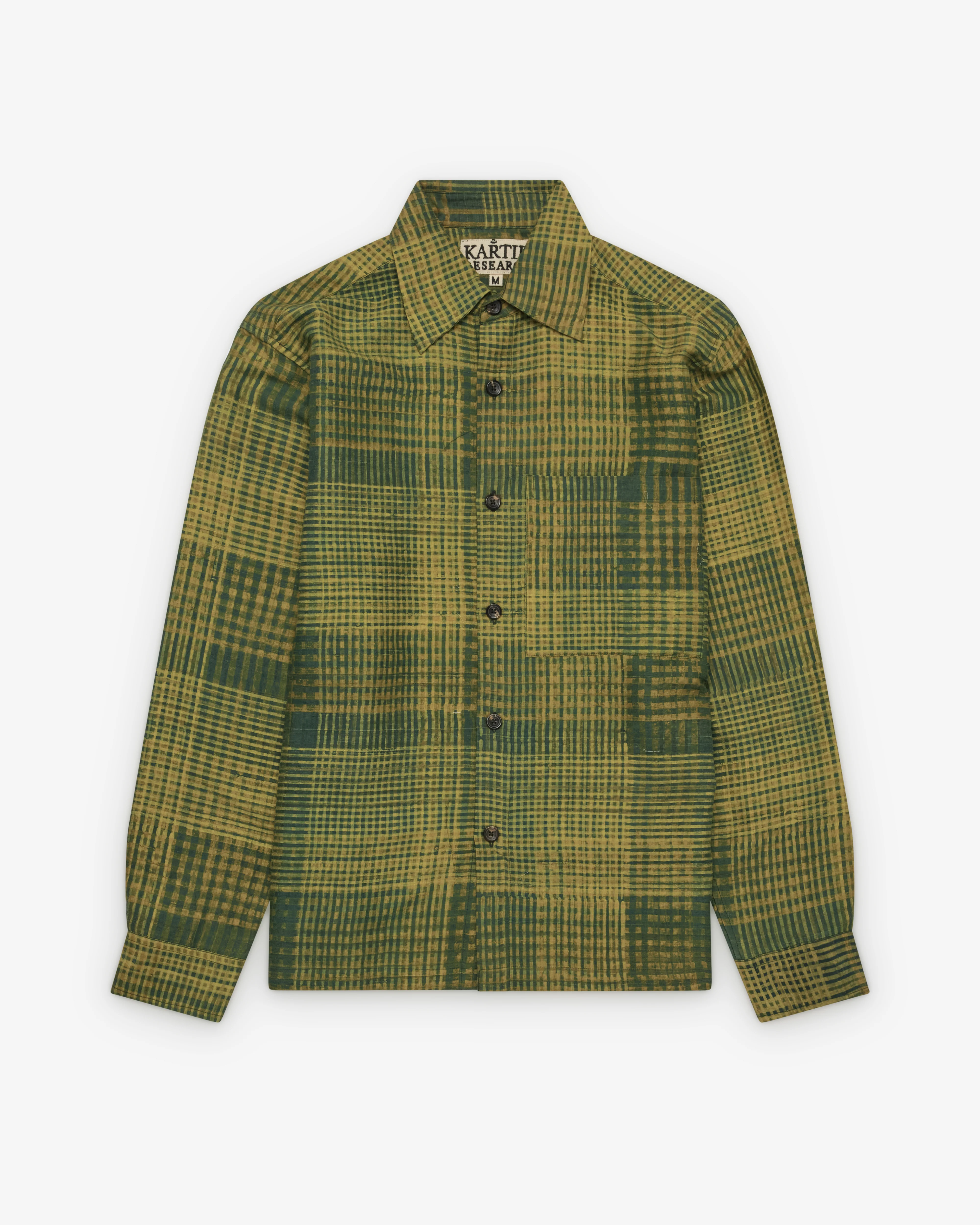 Kartik Research - Men's Hand Blockprinted Overshirt - (Green/Black/Moss)