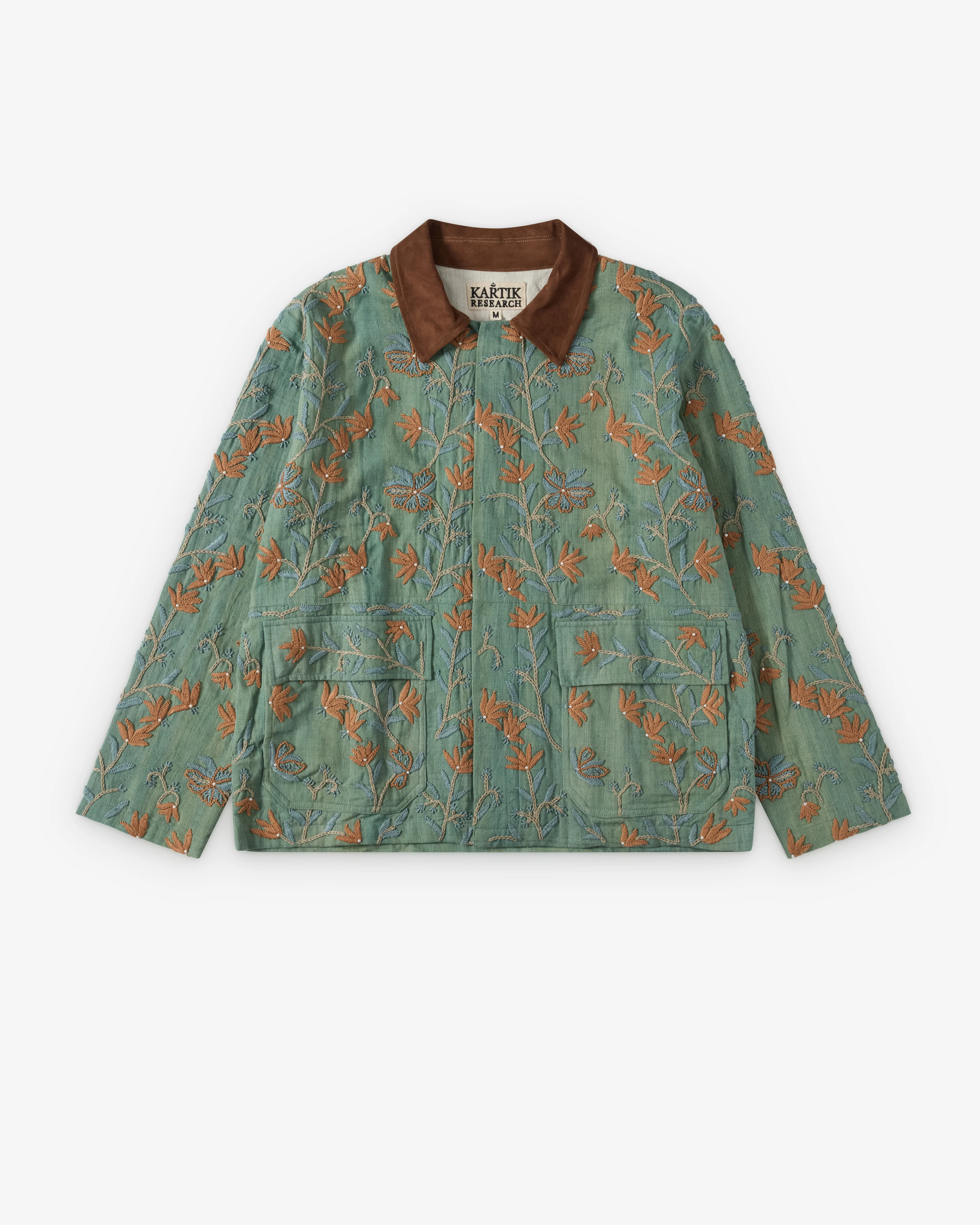 Kartik Research - Men's Cotton Twill Patchwork Jodhpur Jacket - (Green)