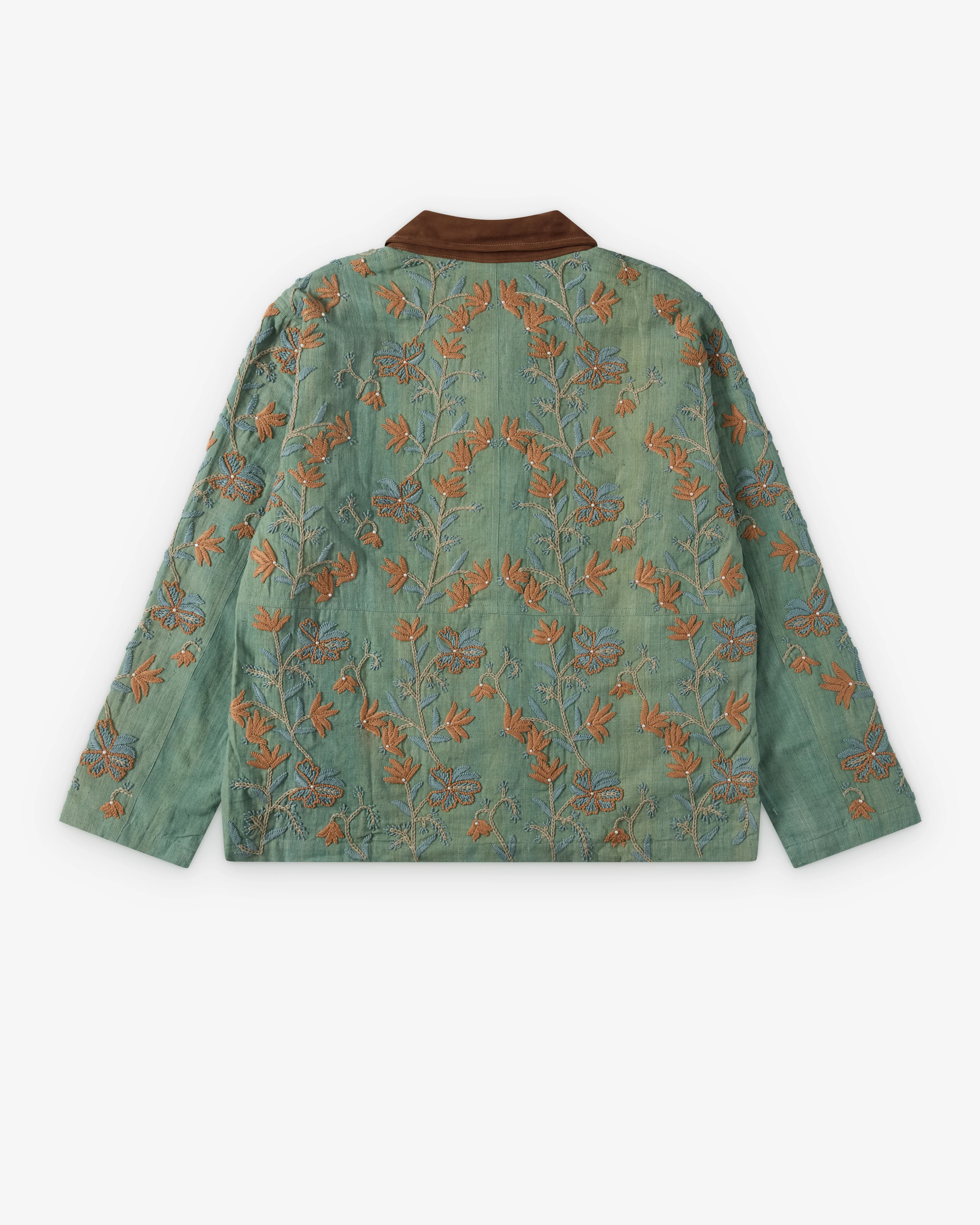 Kartik Research - Men's Cotton Twill Patchwork Jodhpur Jacket - (Green) - Image 2