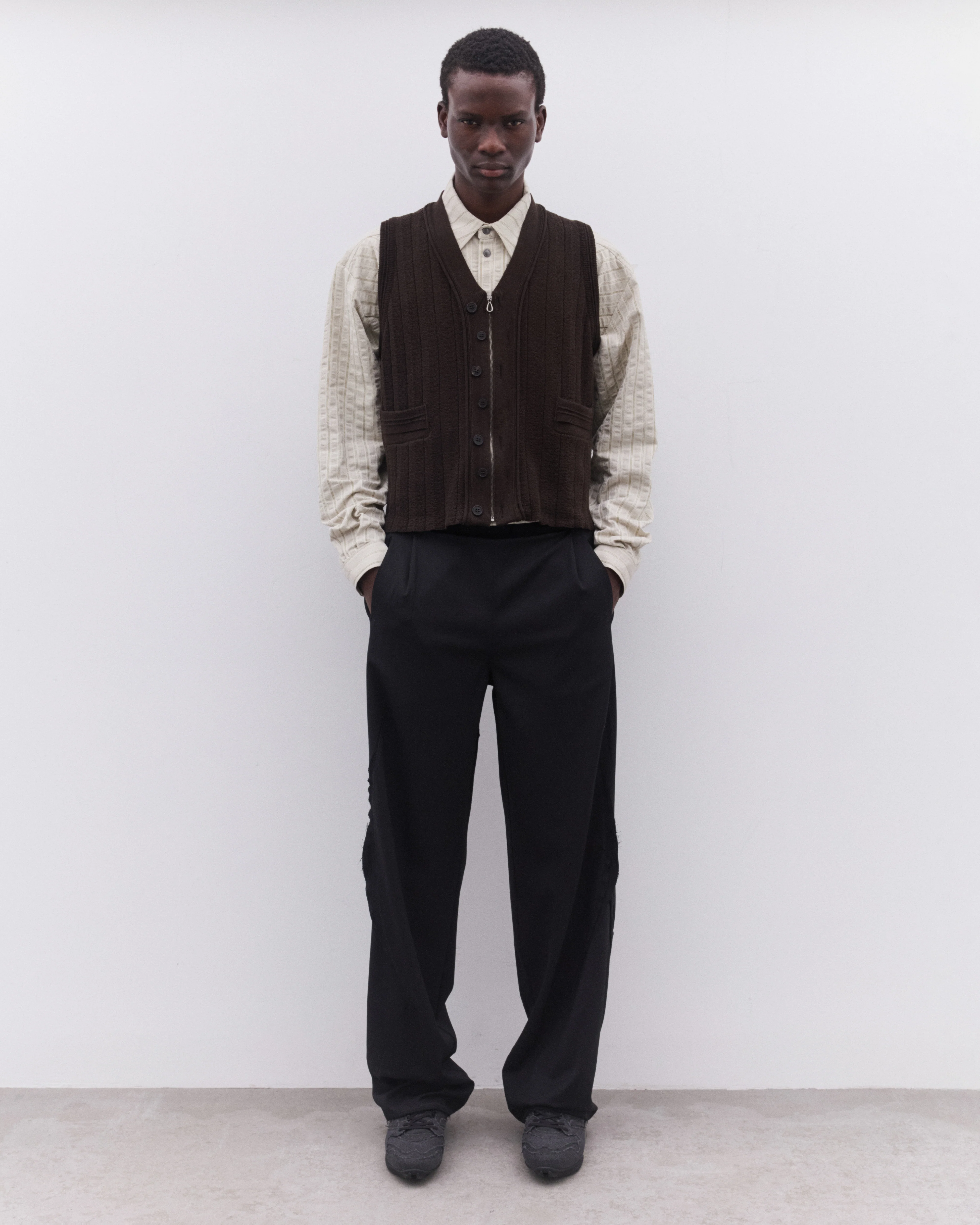 Kiko Kostadinov - Men’s Fitz Knit Vest - (Maroon) - Image 6