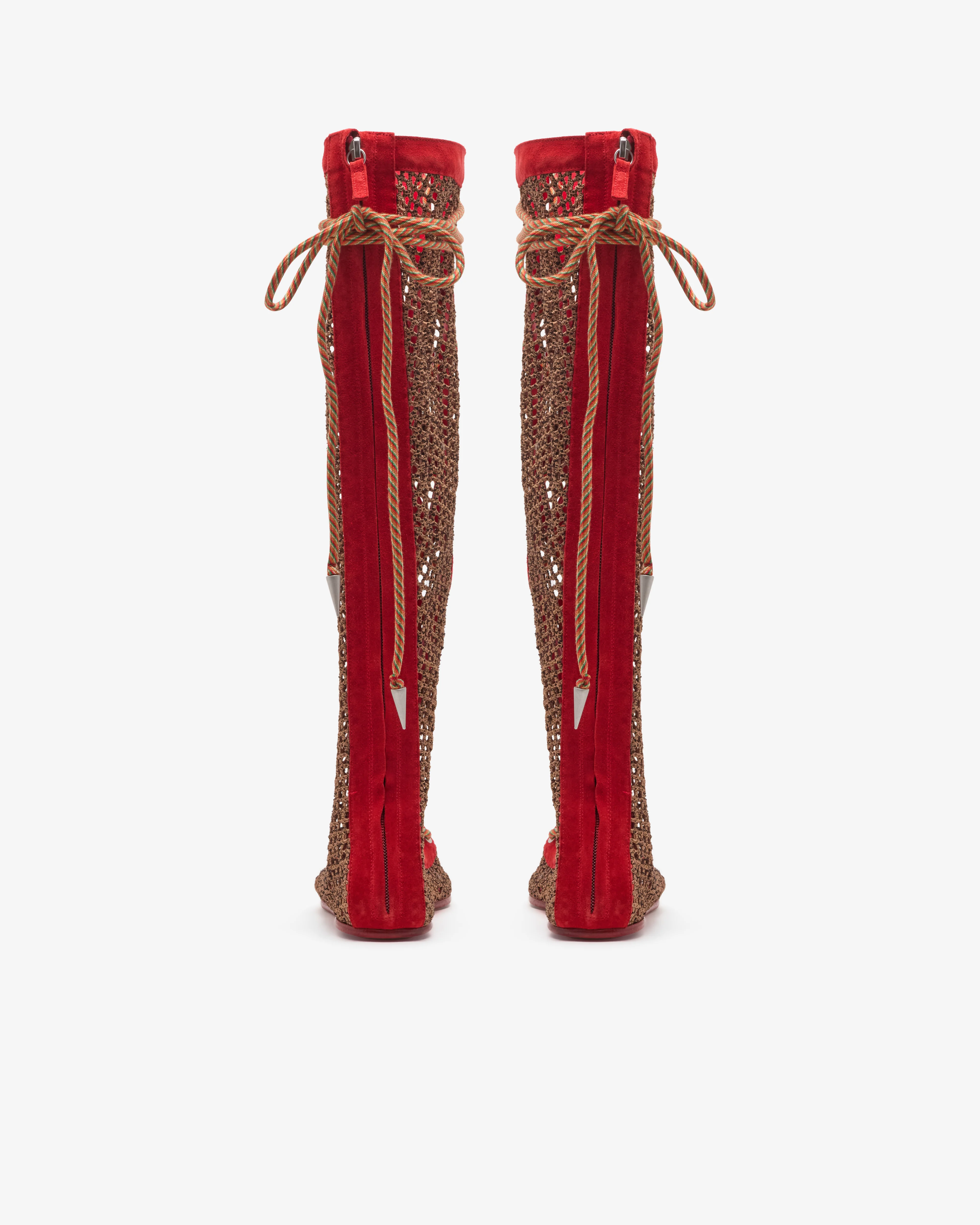 Kiko Kostadinov - Women's Reticella Knee High Boot - (Red) - Image 4