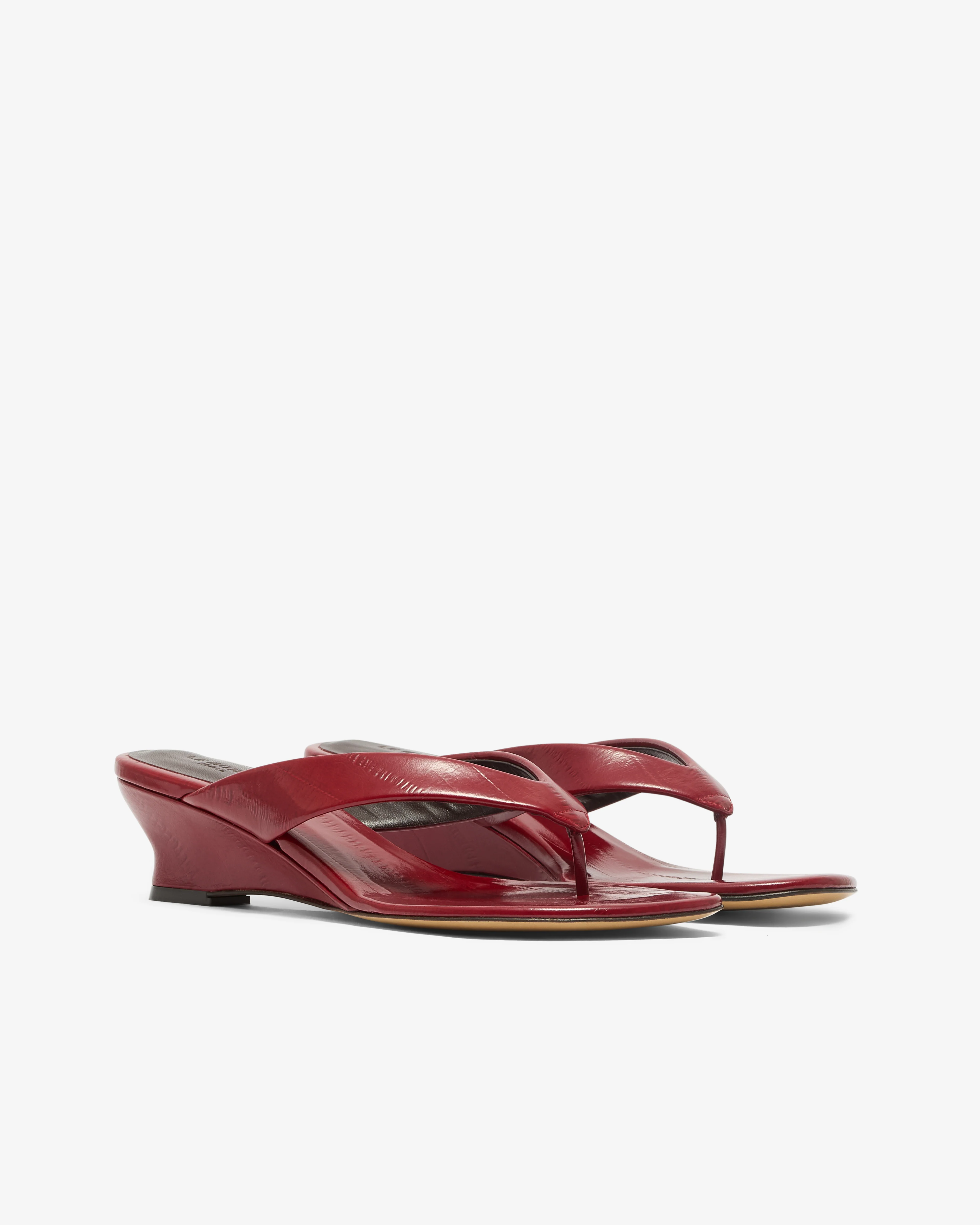 Le Monde Beryl - Women's Micro Wedge Thong Sandal - (Oxblood) - Image 3