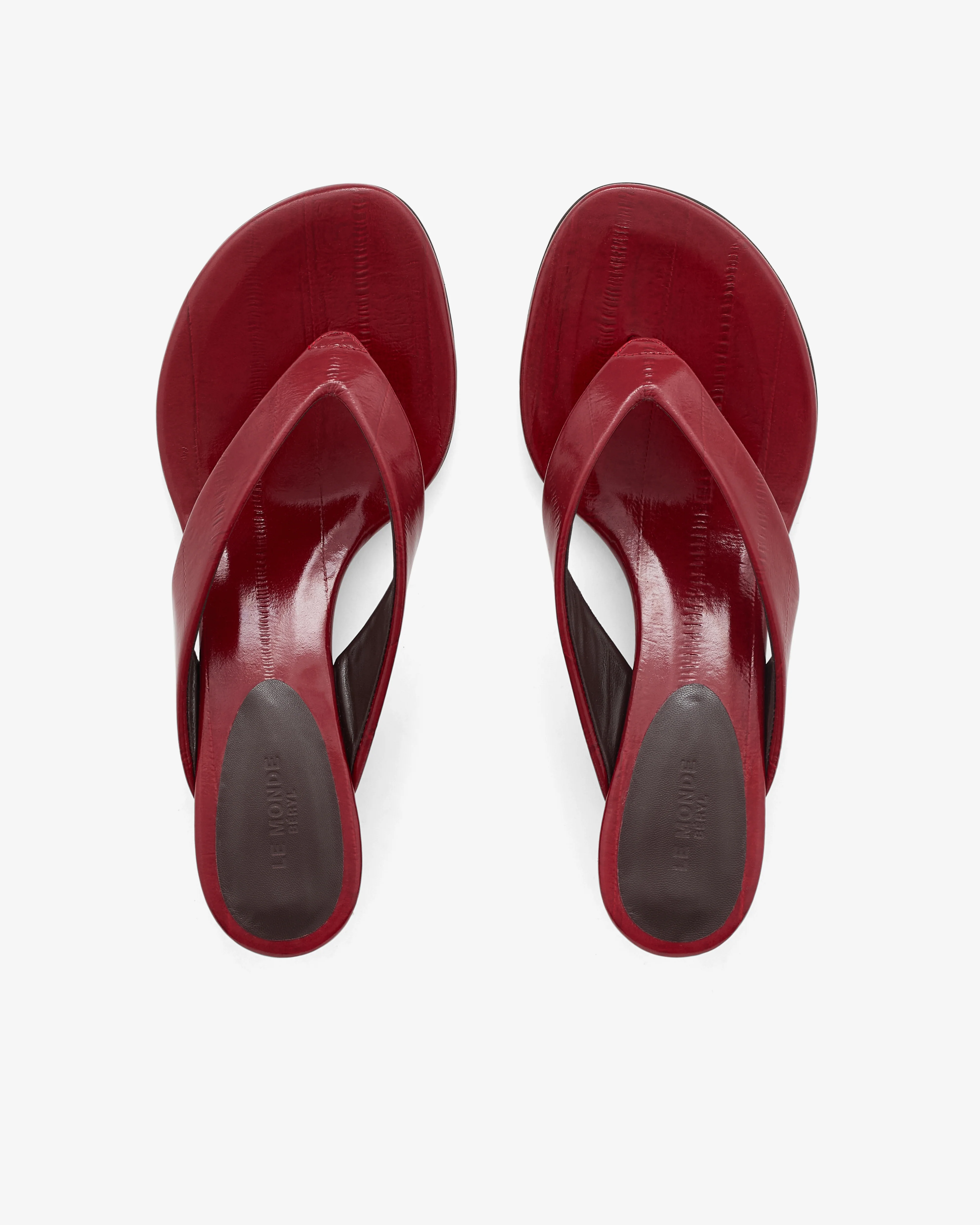 Le Monde Beryl - Women's Micro Wedge Thong Sandal - (Oxblood) - Image 5