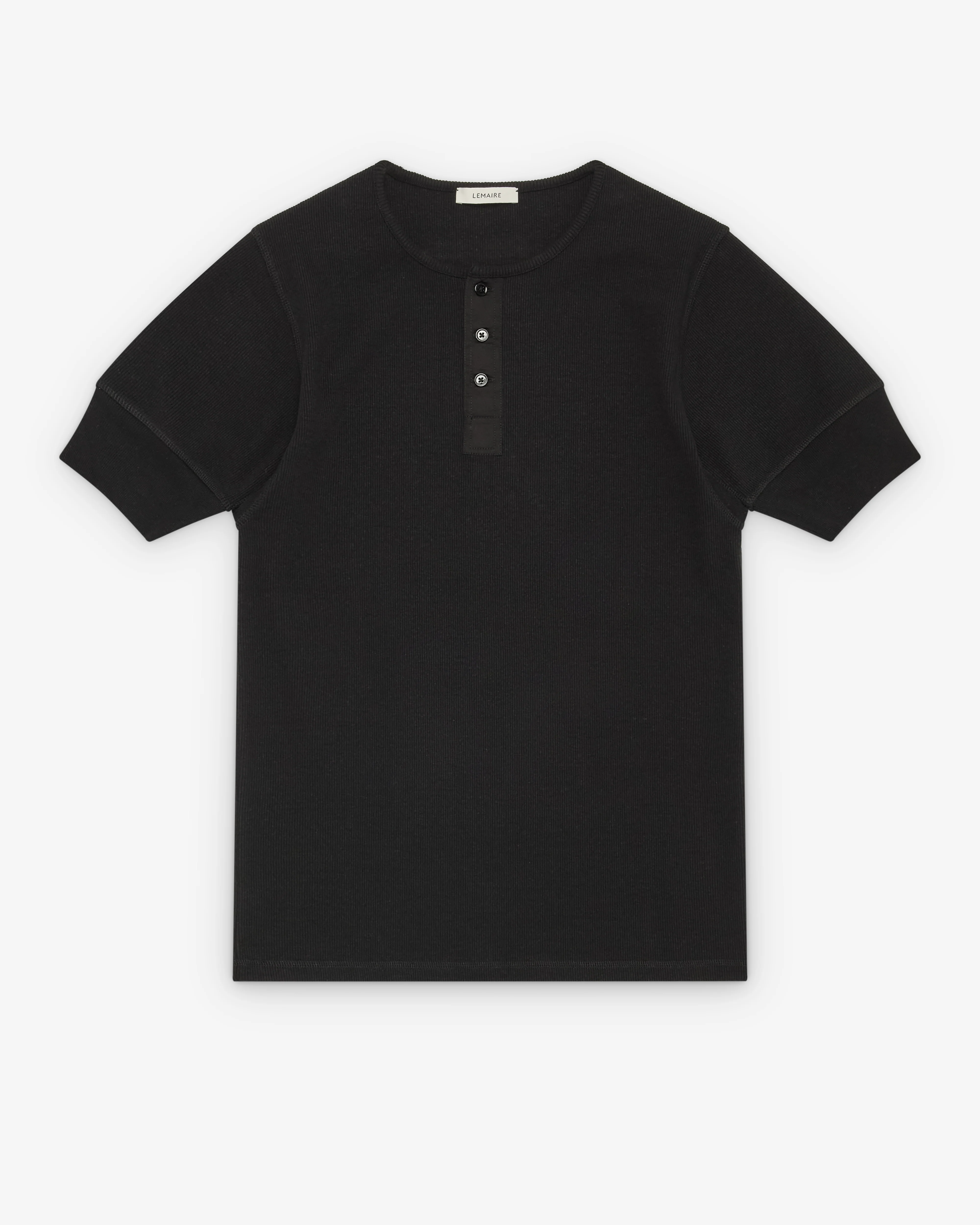 Lemaire - Men's Rib Henley Top - (Black)