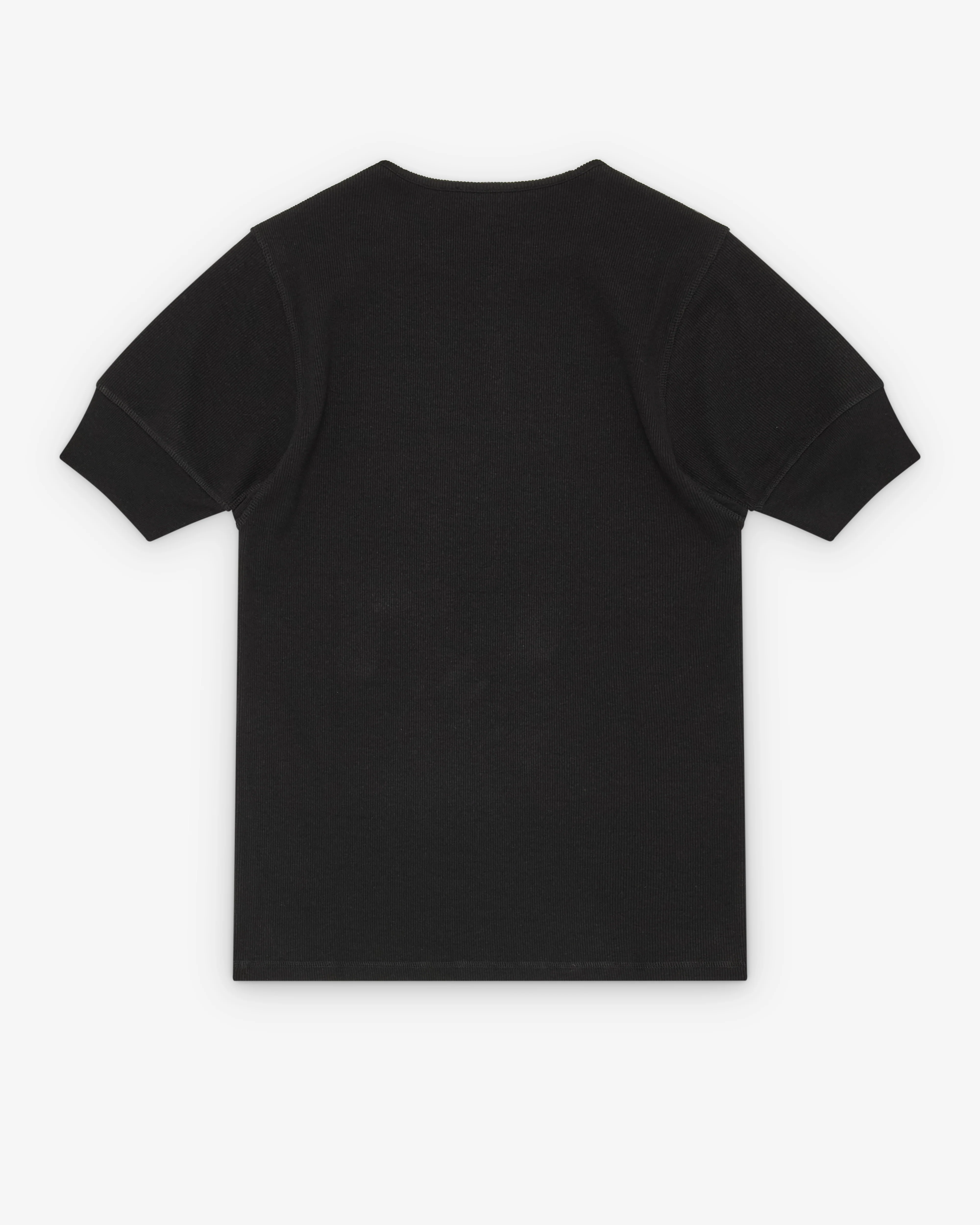 Lemaire - Men's Rib Henley Top - (Black) - Image 2