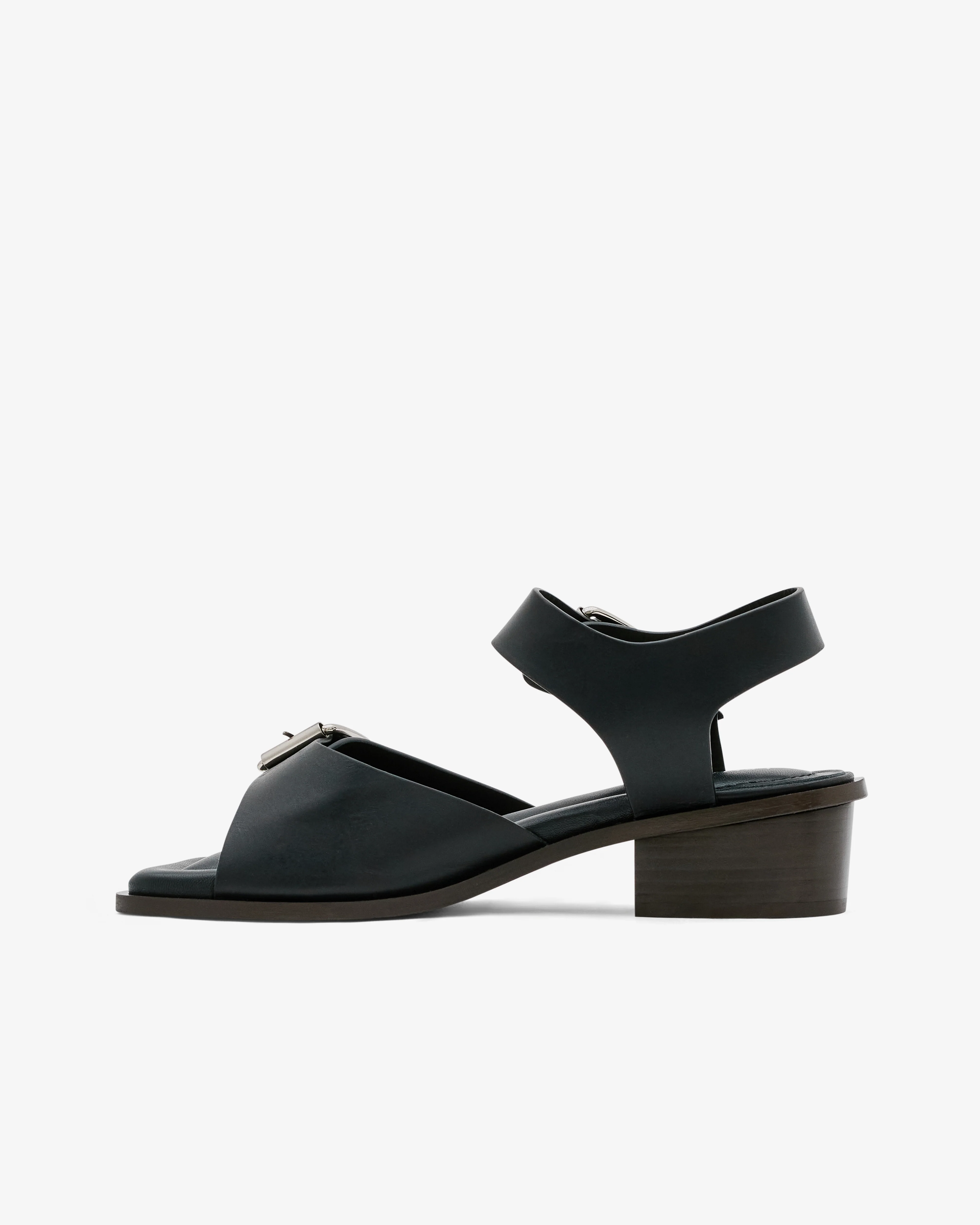 Lemaire - Women’s Square Heeled Sandals With Strap - (Black) - Image 3