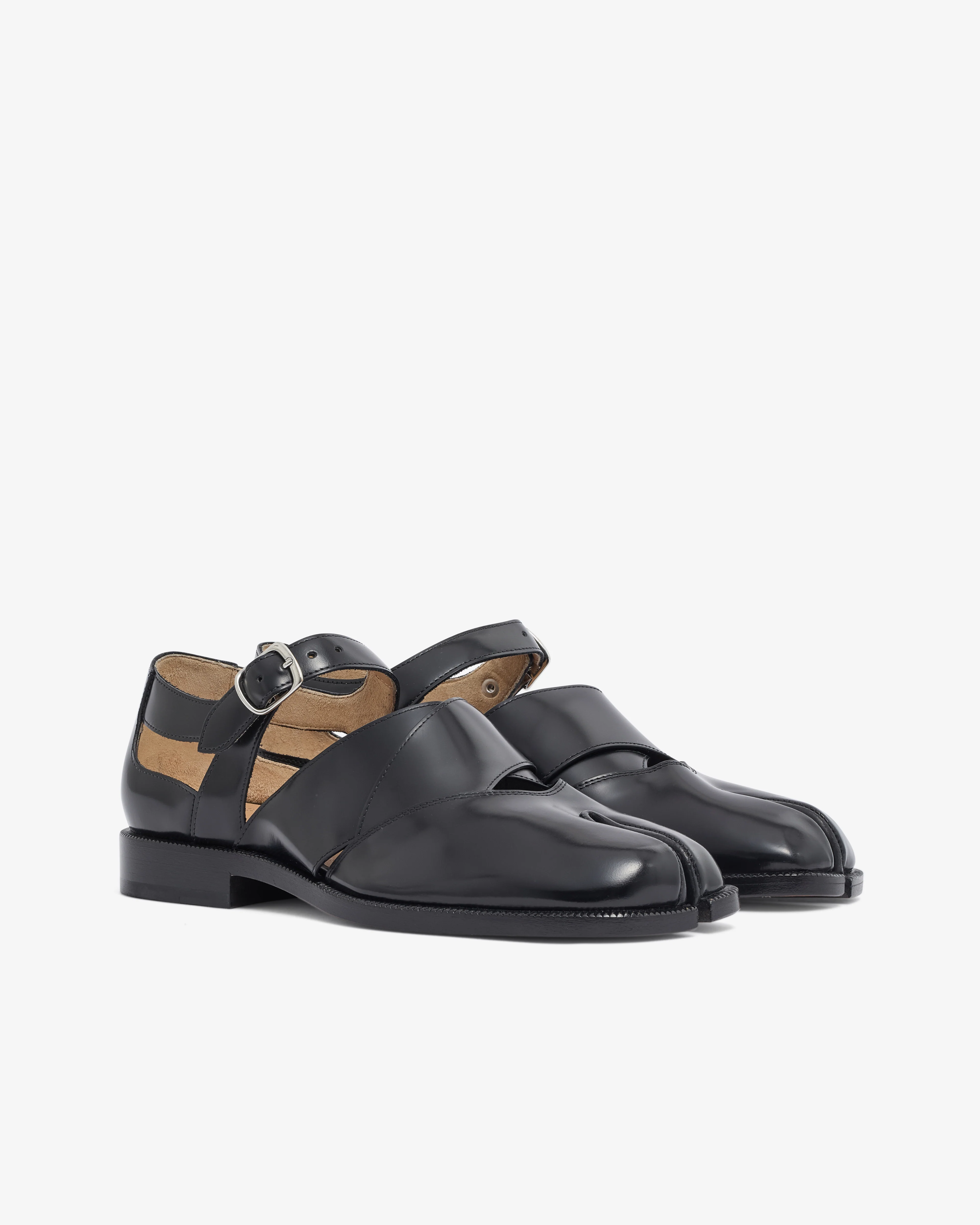 Maison Margiela - Women’s Tabi Leather Sandals - (Black) - Image 2