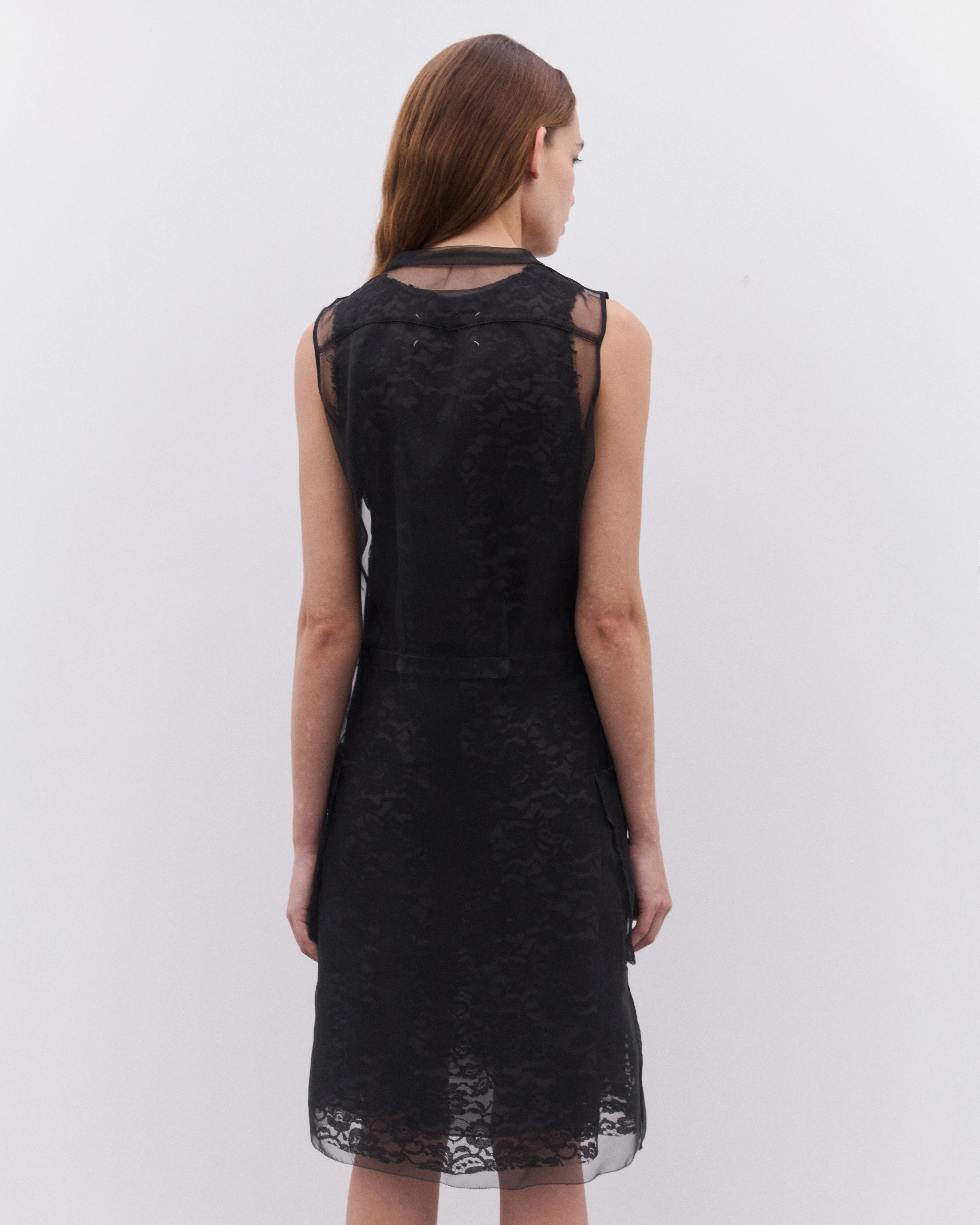 Maison Margiela - Women’s Sheer Tea Dress - (Black) - Image 5
