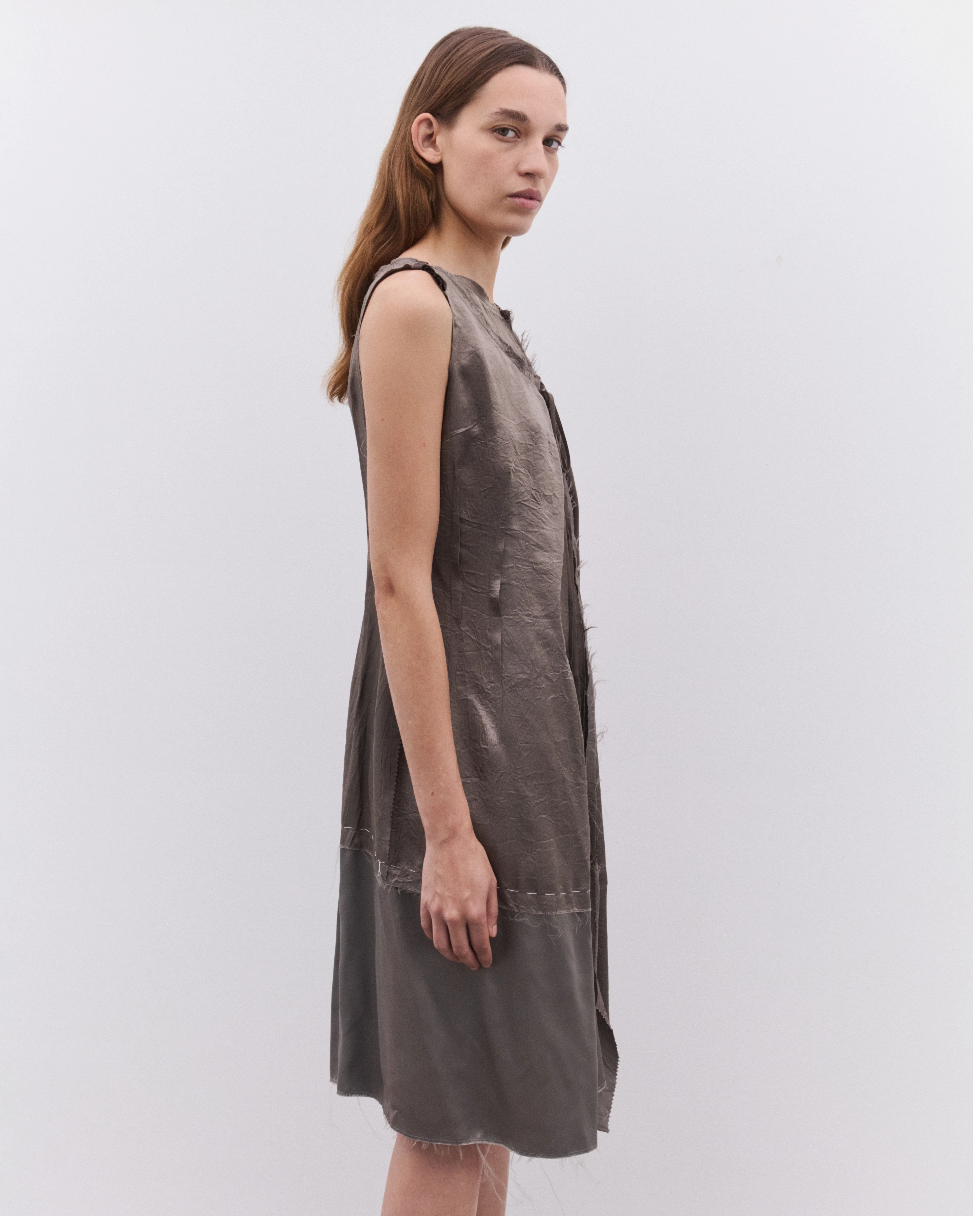Maison Margiela - Women’s Sleeveless Dress - (Taupe) - Image 5