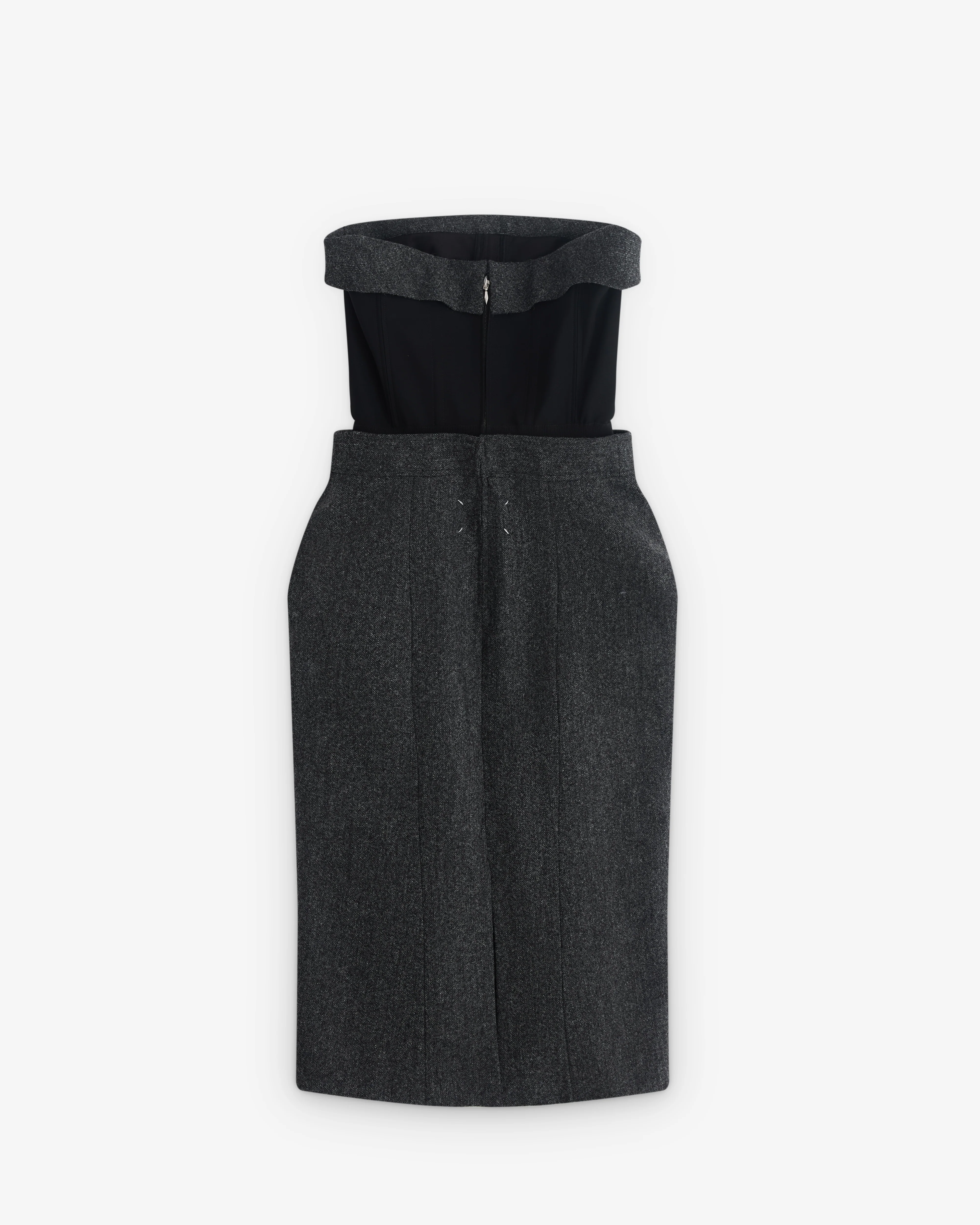 Maison Margiela - Women’s Off Shoulder Midi Dress - (Dark Grey) - Image 2