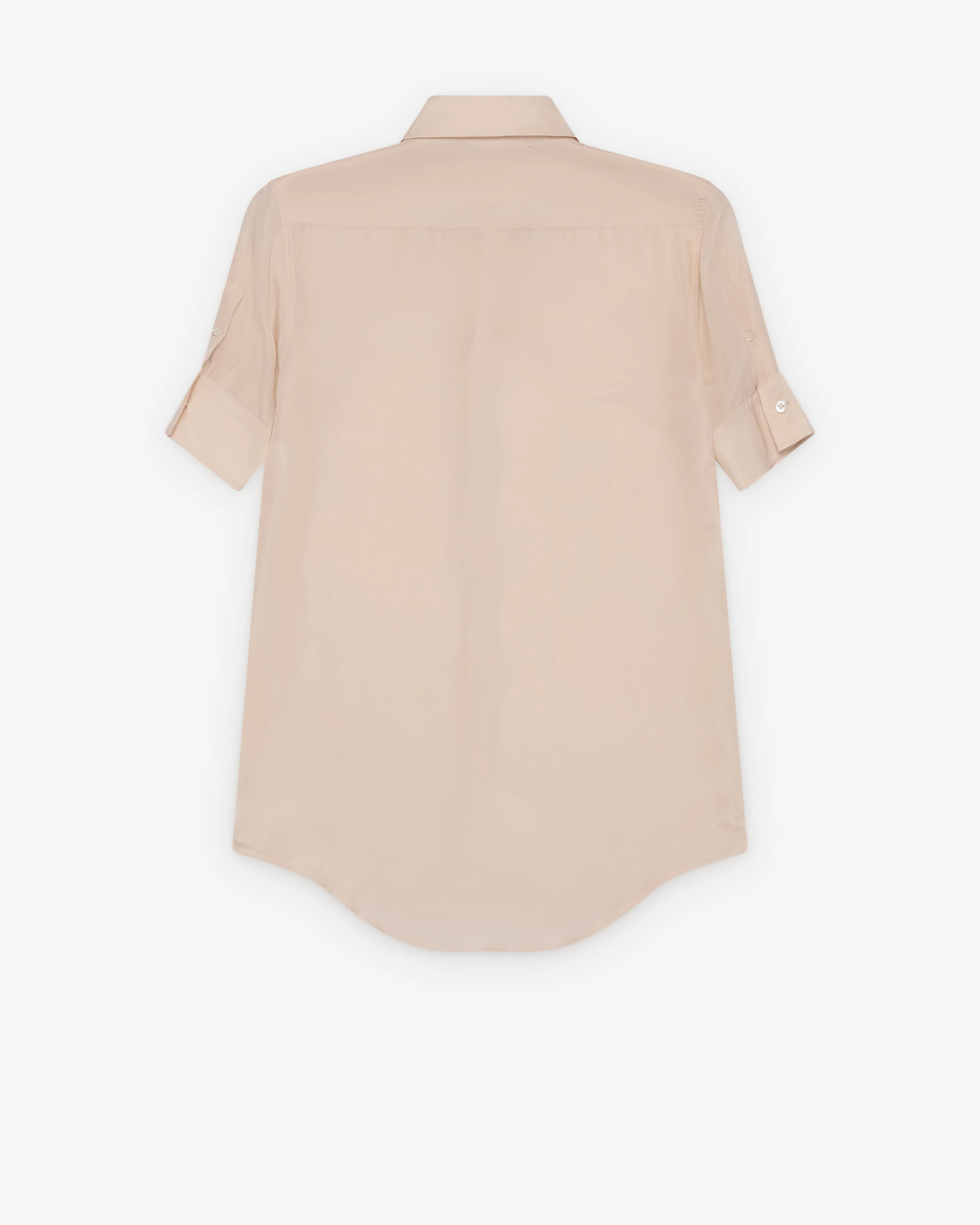 Maison Margiela - Men's Short-Sleeved Silk Shirt - (Sand) - Image 2