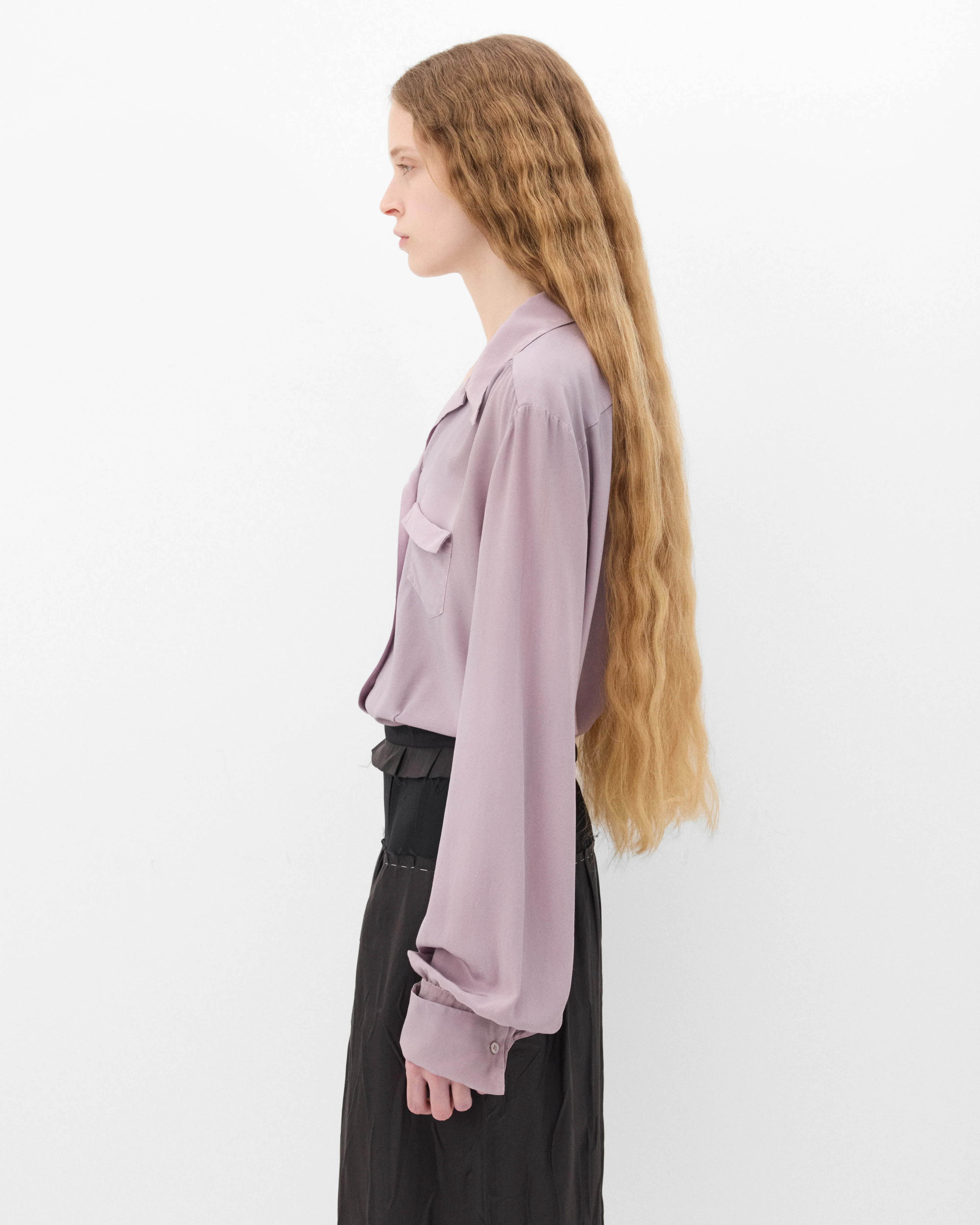 Maison Margiela - Women's Long-Sleeved Shirt - (Light Mauve) - Image 4