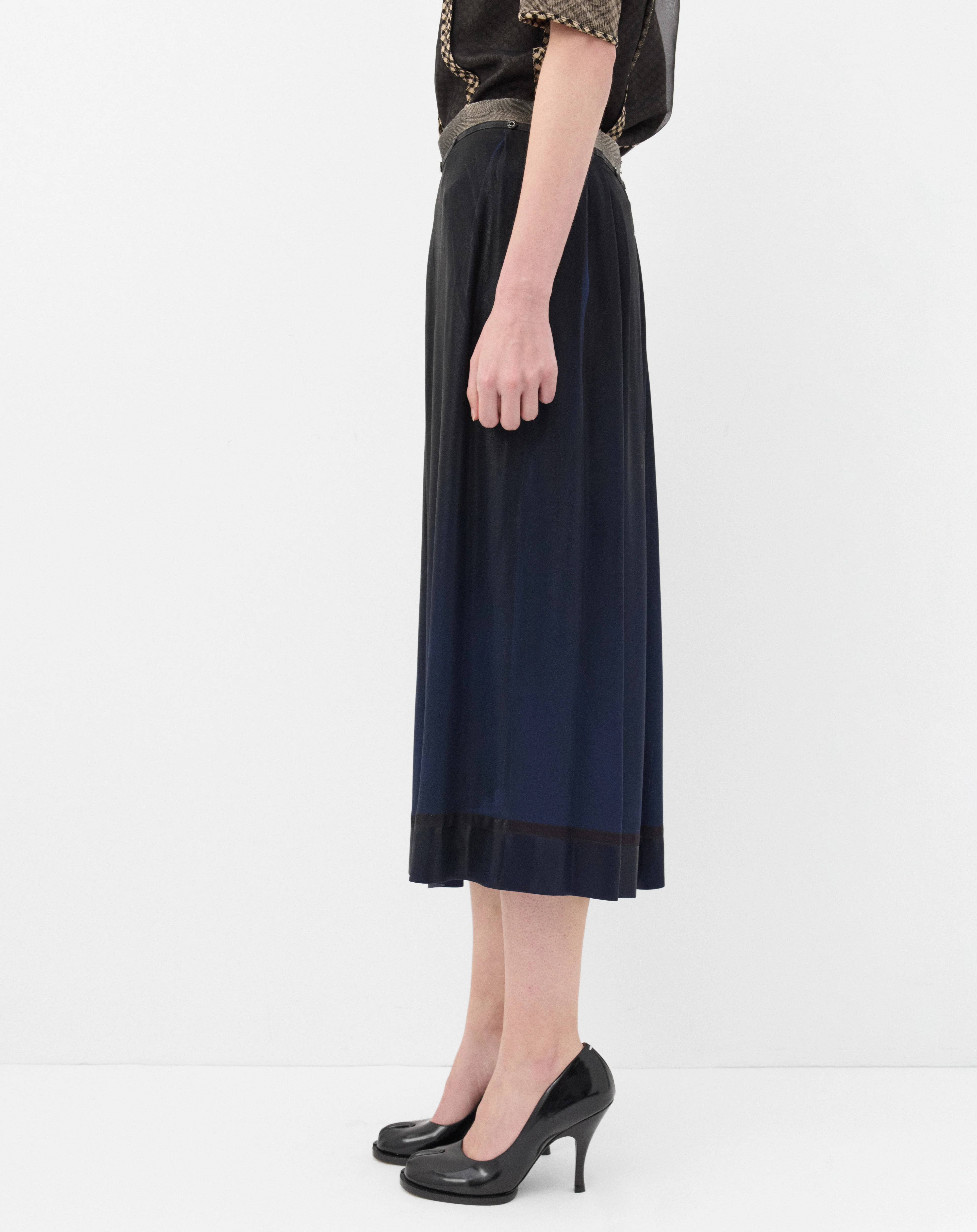 Maison Margiela - Women's Foil-treated Midi Skirt - (Black) - Image 4