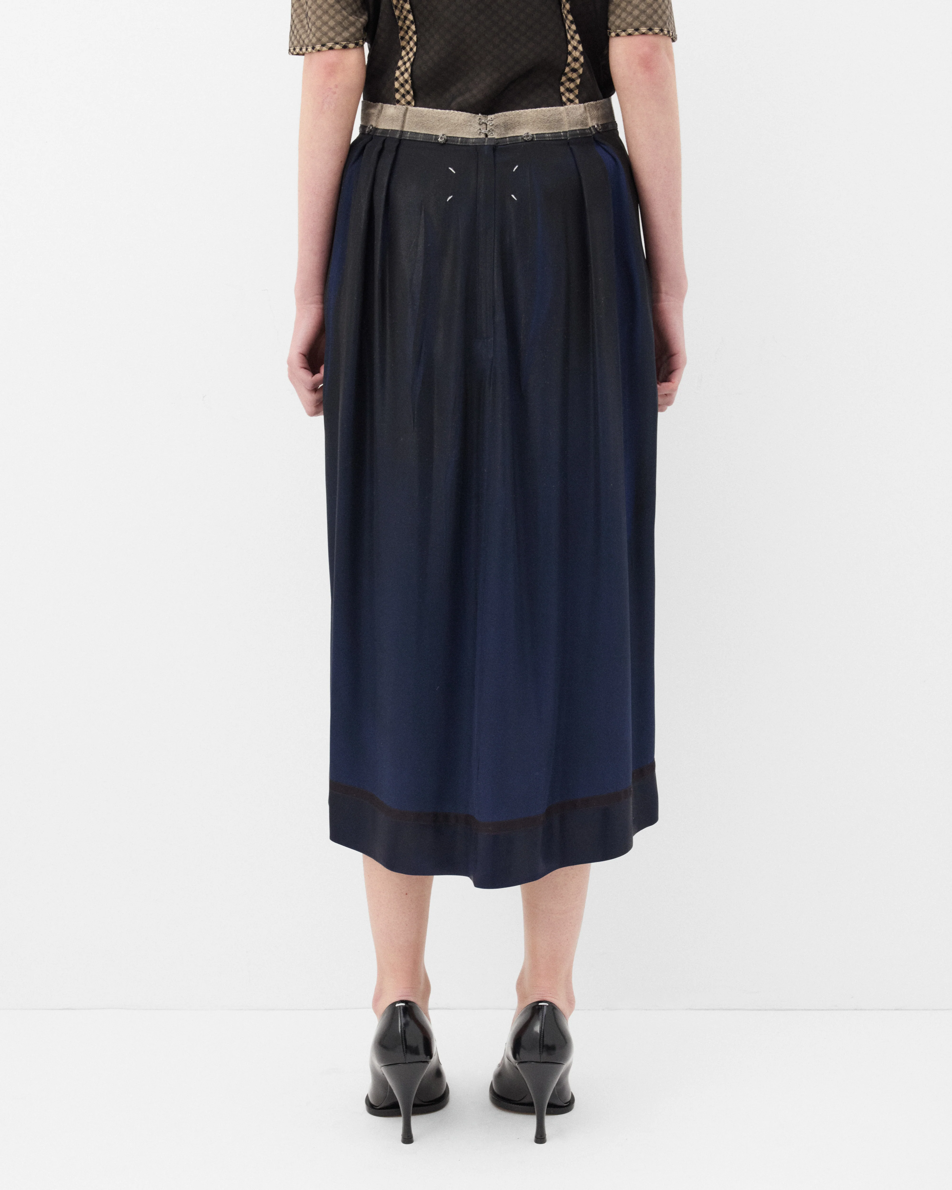Maison Margiela - Women's Foil-treated Midi Skirt - (Black) - Image 5